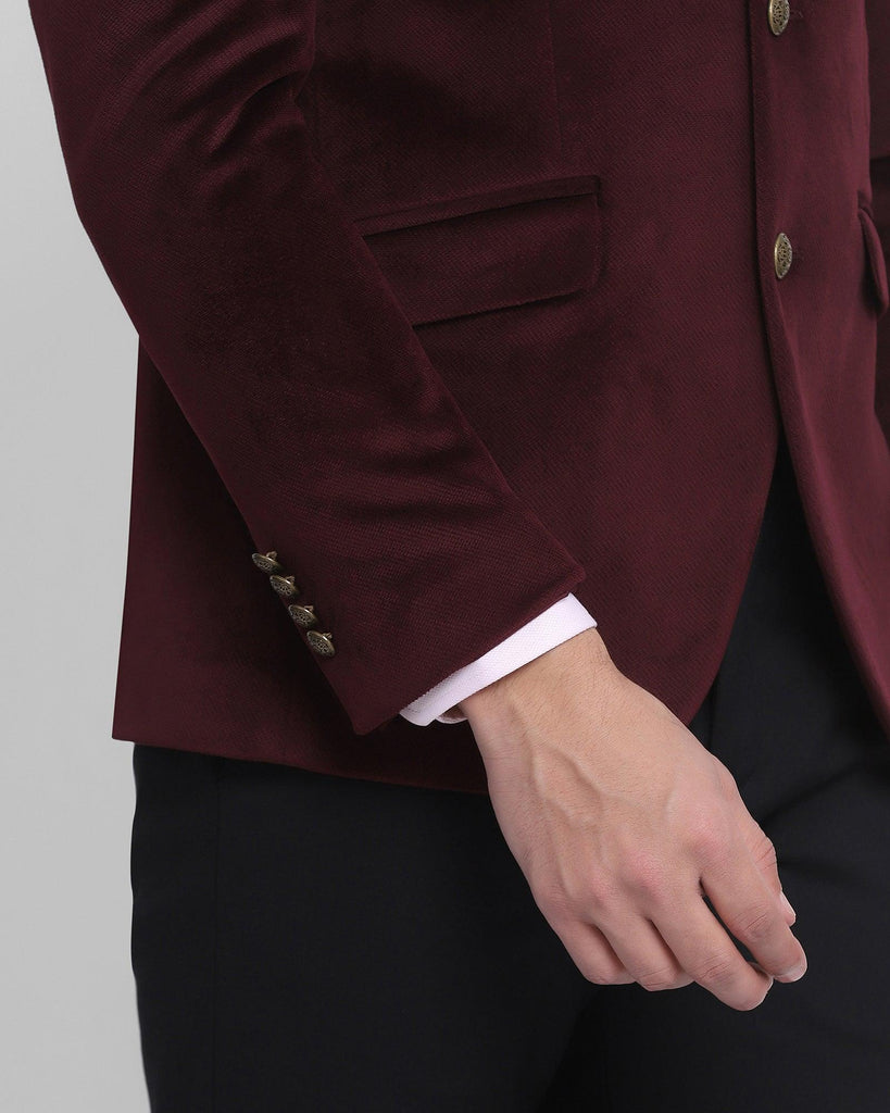 Formal Wine Textured Blazer - Franco