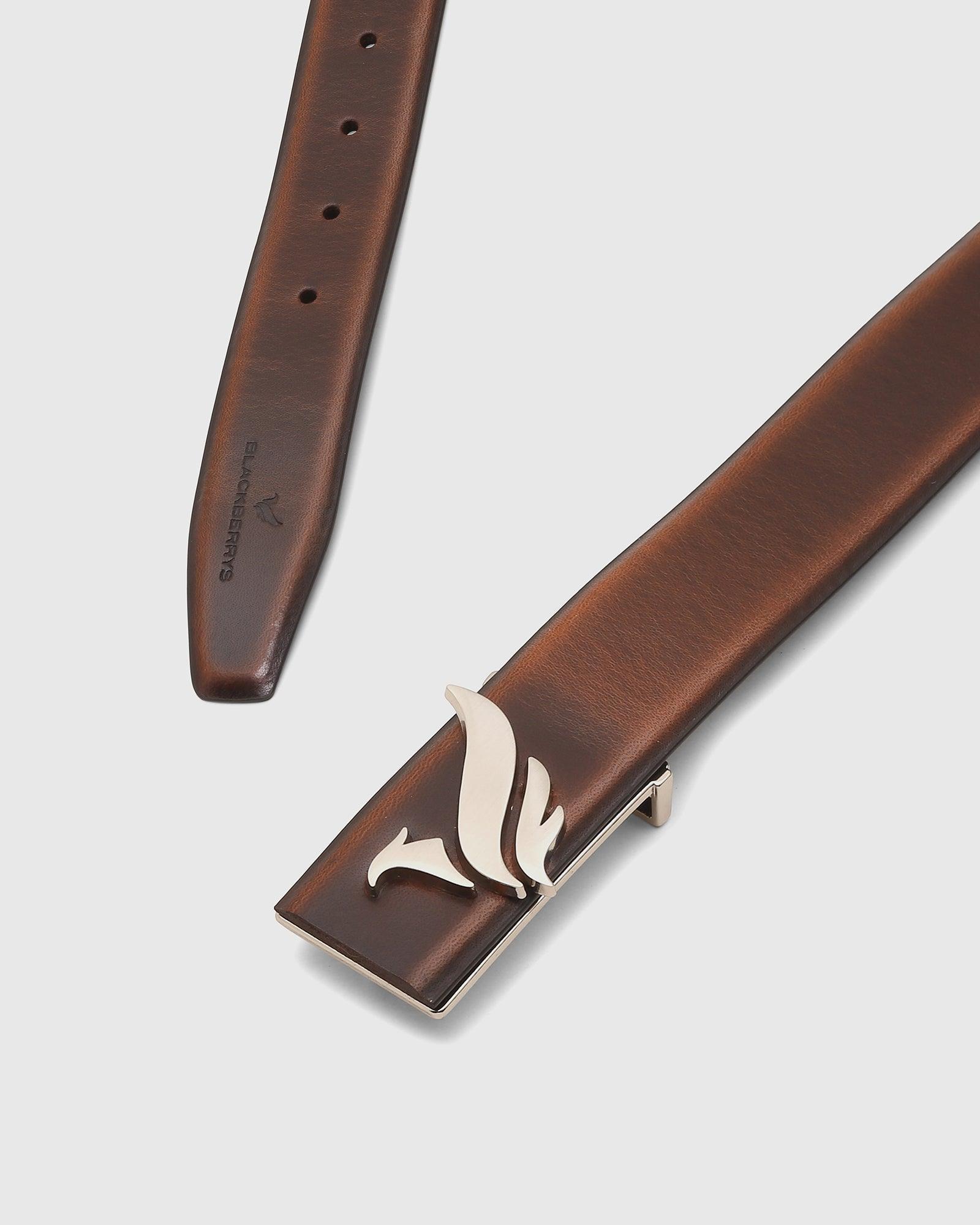 Must Haves Leather Tan Textured Belt - New Halley