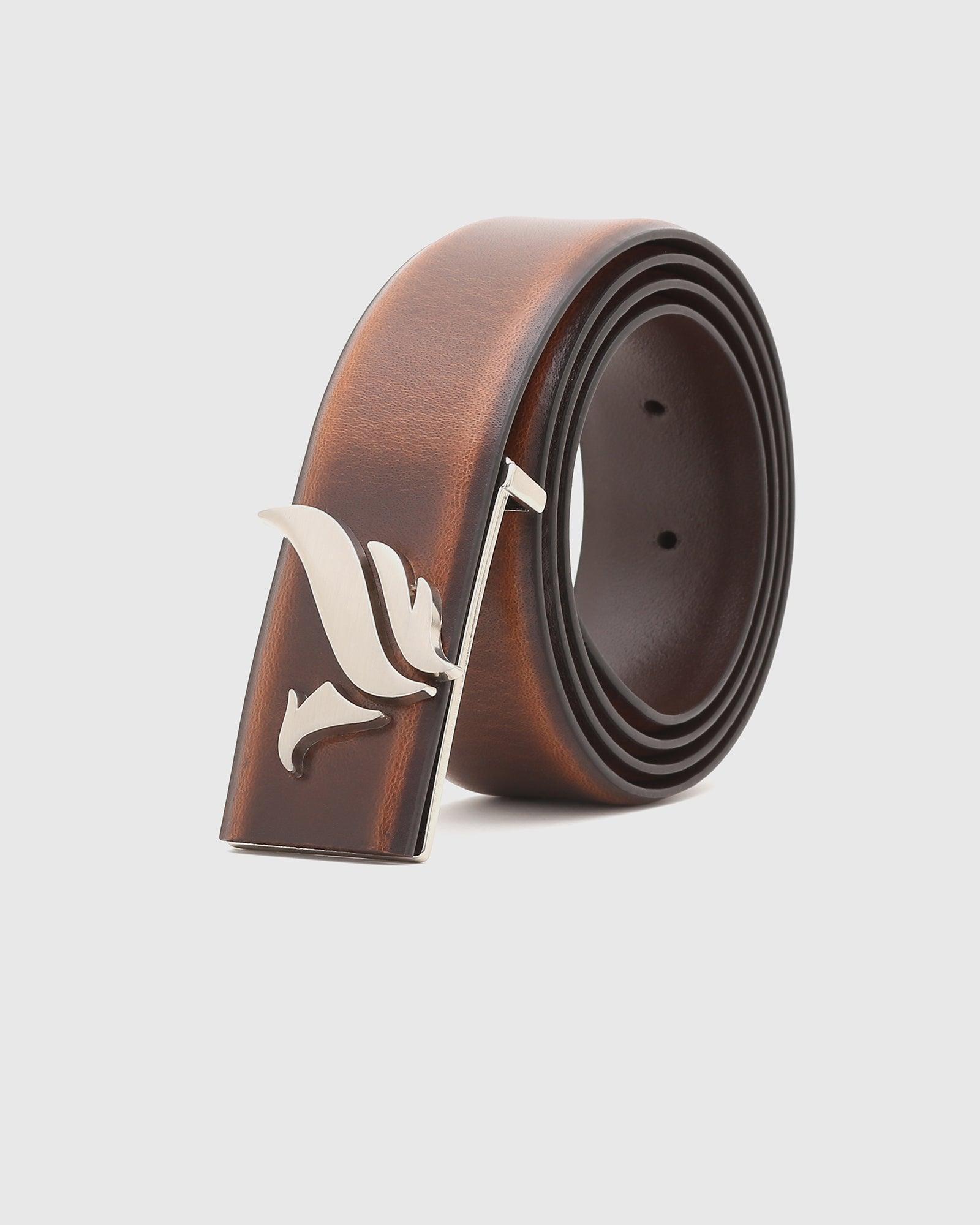 Must Haves Leather Tan Textured Belt - New Halley