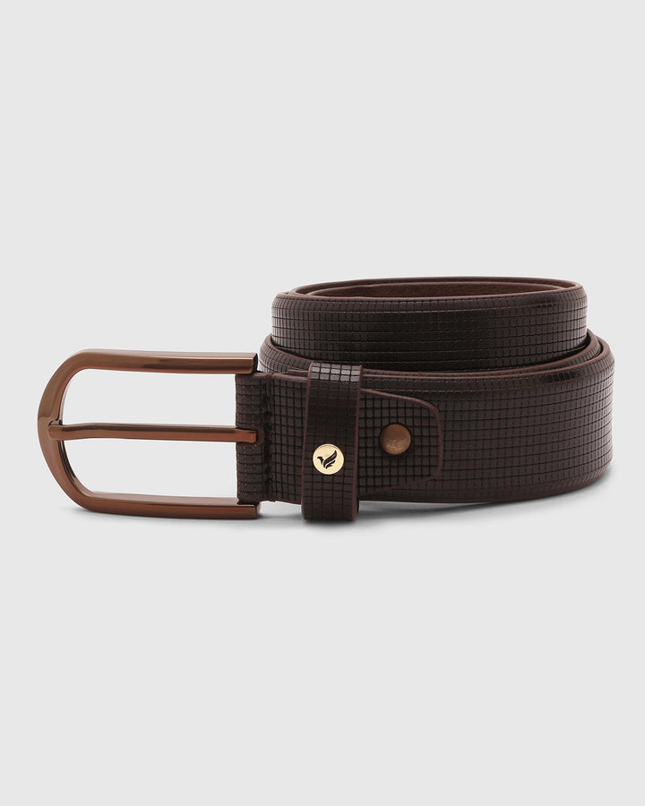 Leather Chocolate Brown Textured Belt - Quiver