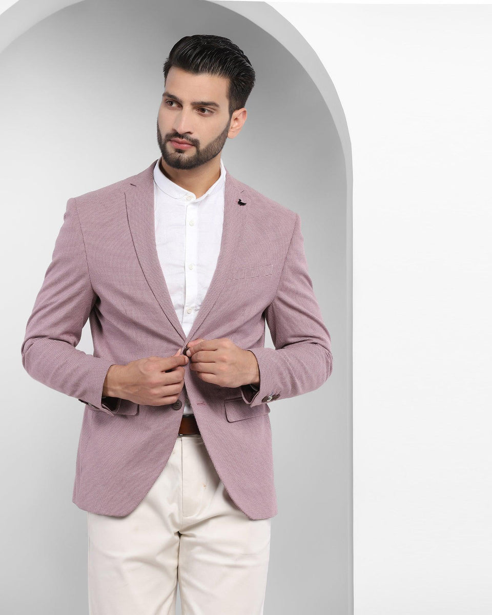 Textured Casual Blazer In Dusty Pink (Homi)