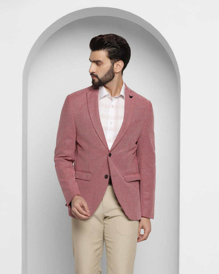 Casual Red Textured Blazer - Kylo