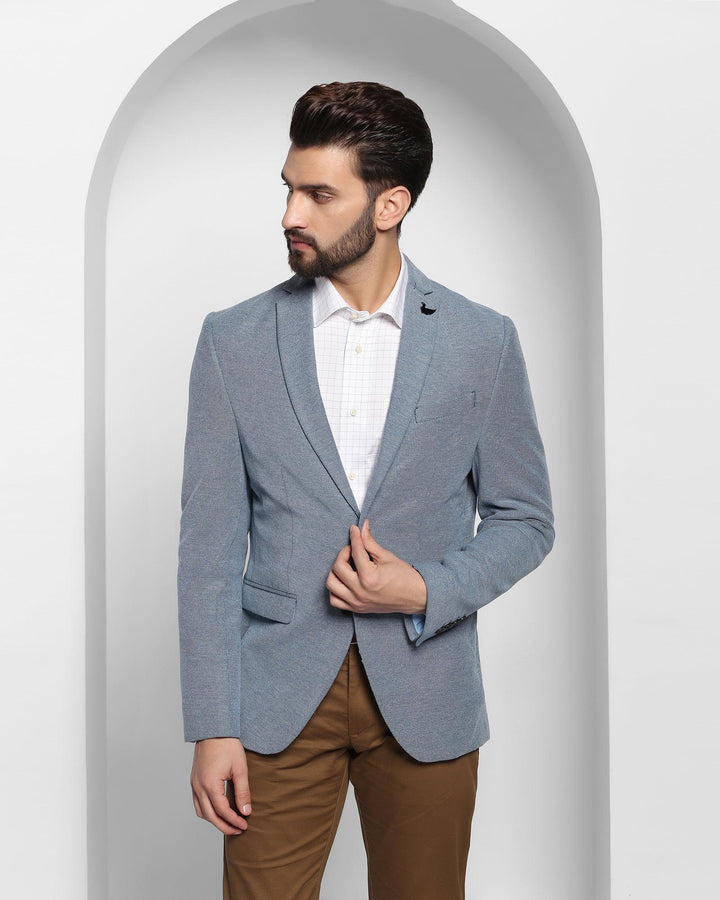 Casual Teal Textured Blazer - Kylo