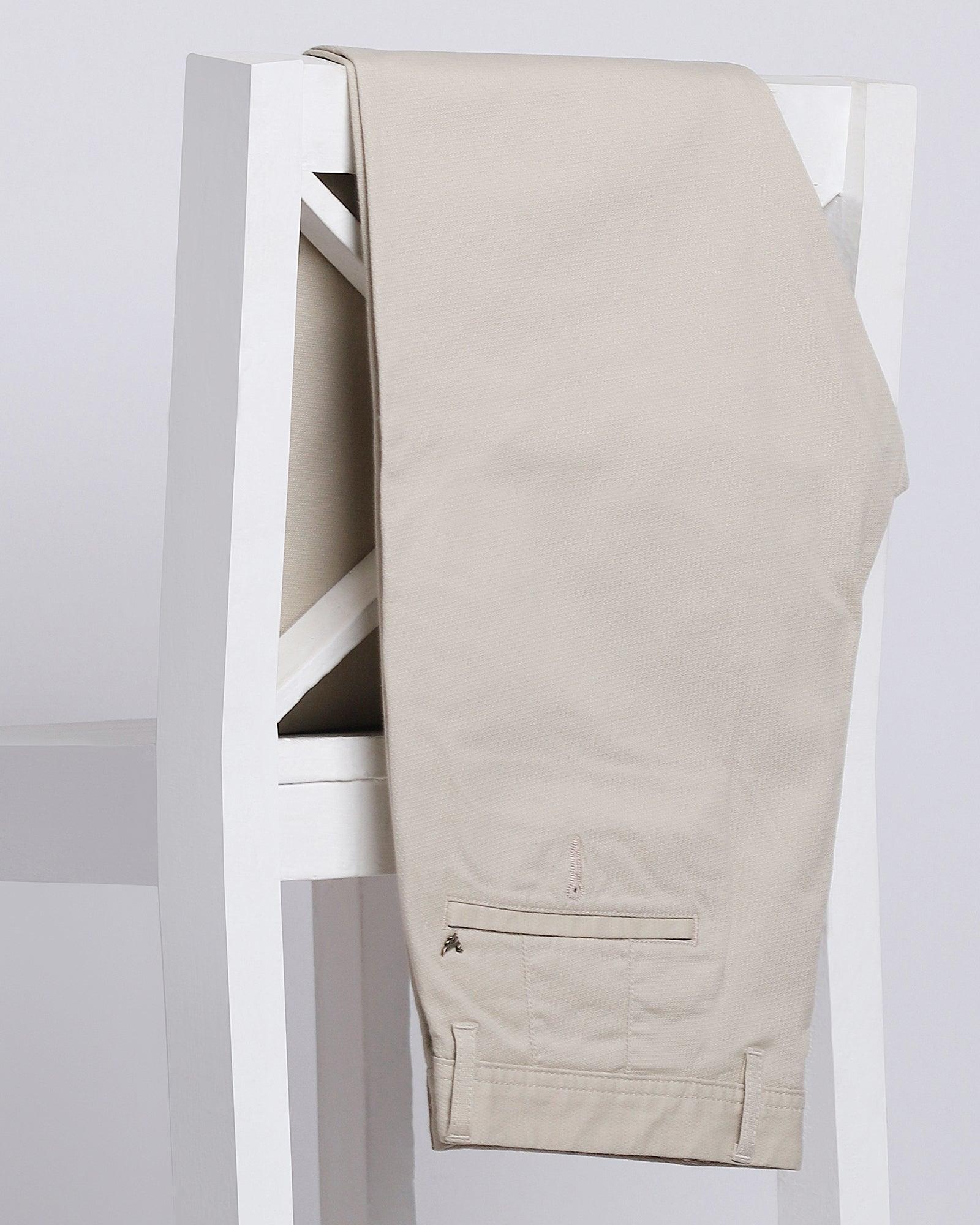 Slim Fit B-91 Casual Beige Textured Khakis - Dan