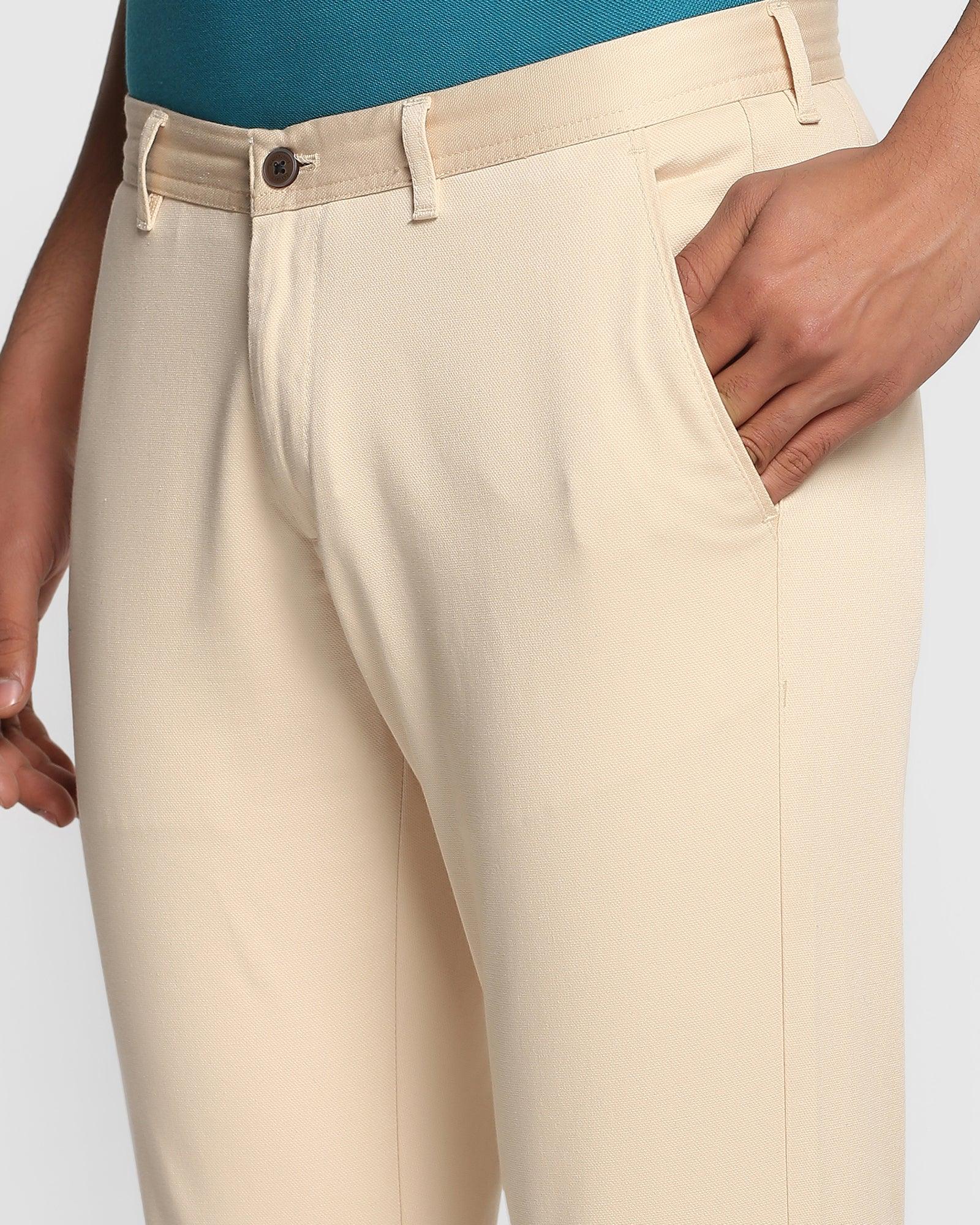 Textured Casual Khakis In Beige B-91 (Eve) - Blackberrys