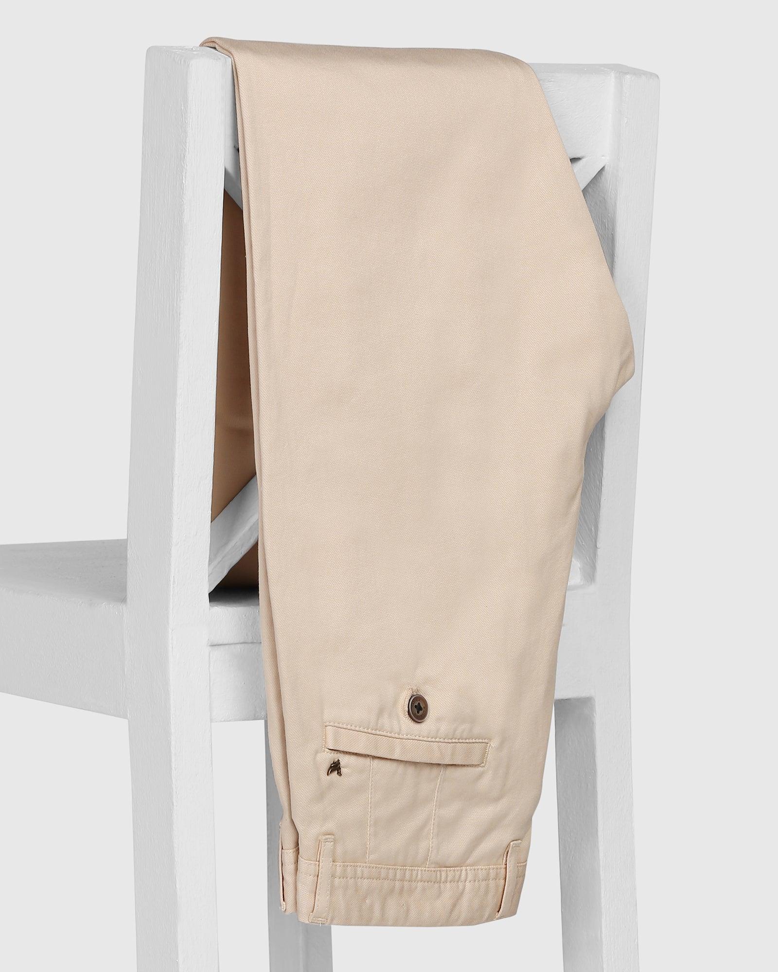 Textured Casual Khakis In Beige B-91 (Eve) - Blackberrys