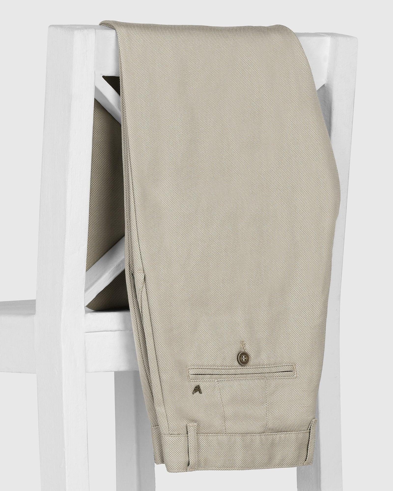 Slim Comfort B-95 Casual Beige Textured Khakis - Beta