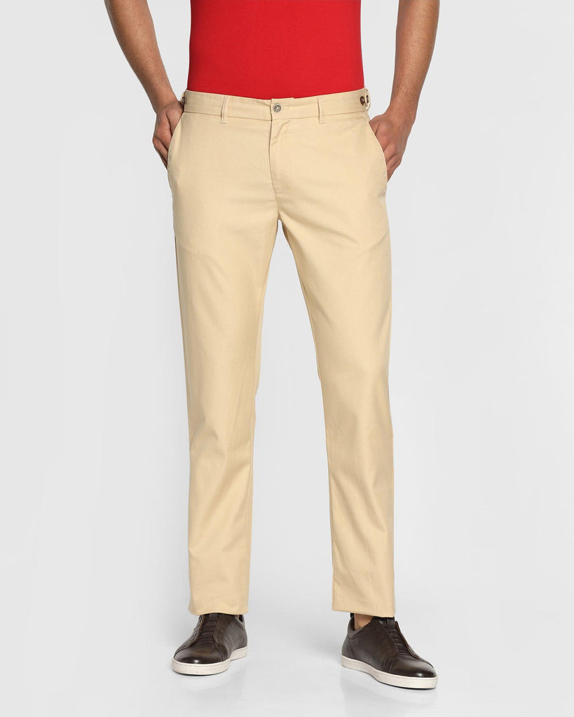 Slim Comfort B-95 Casual Beige Textured Khakis - Jeny