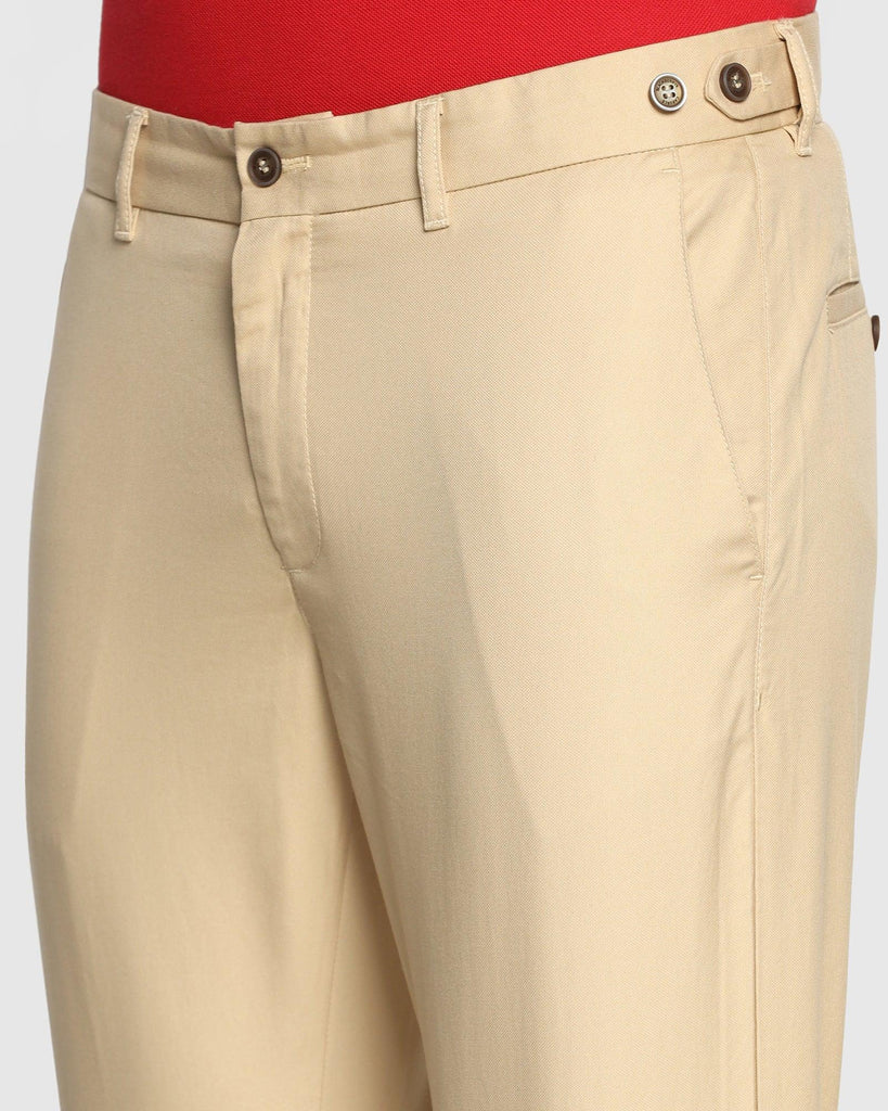 Slim Comfort B-95 Casual Beige Textured Khakis - Jeny