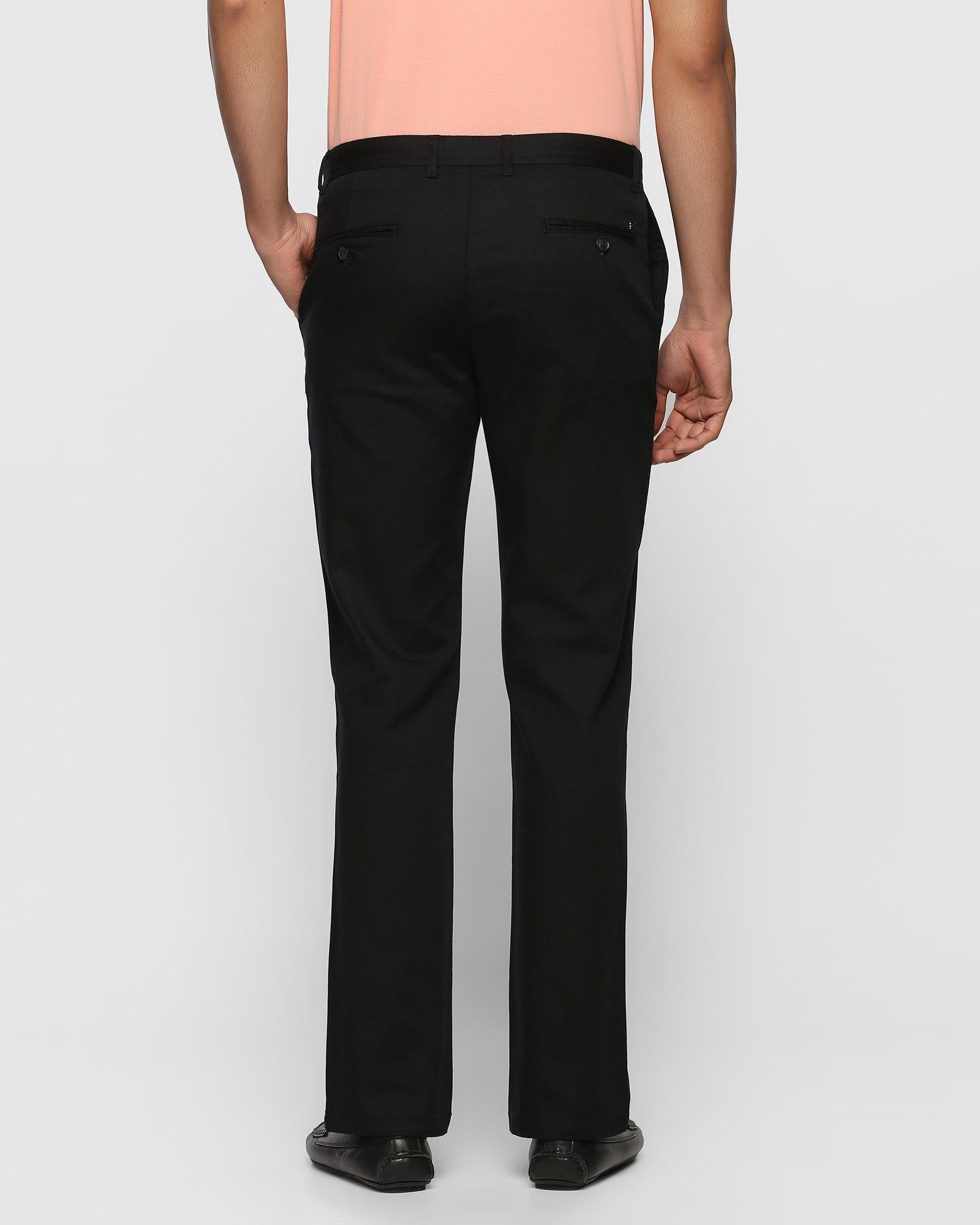 Textured Casual Khakis In Black B-90 (Altos) - Blackberrys