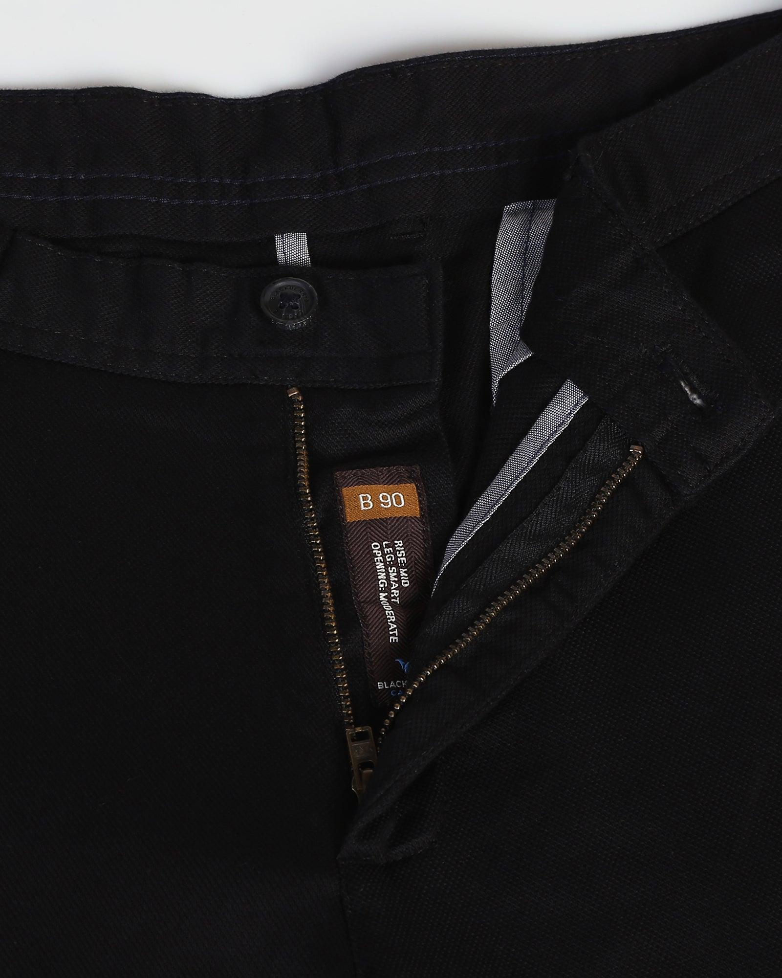 Textured Casual Khakis In Black B-90 (Altos) - Blackberrys