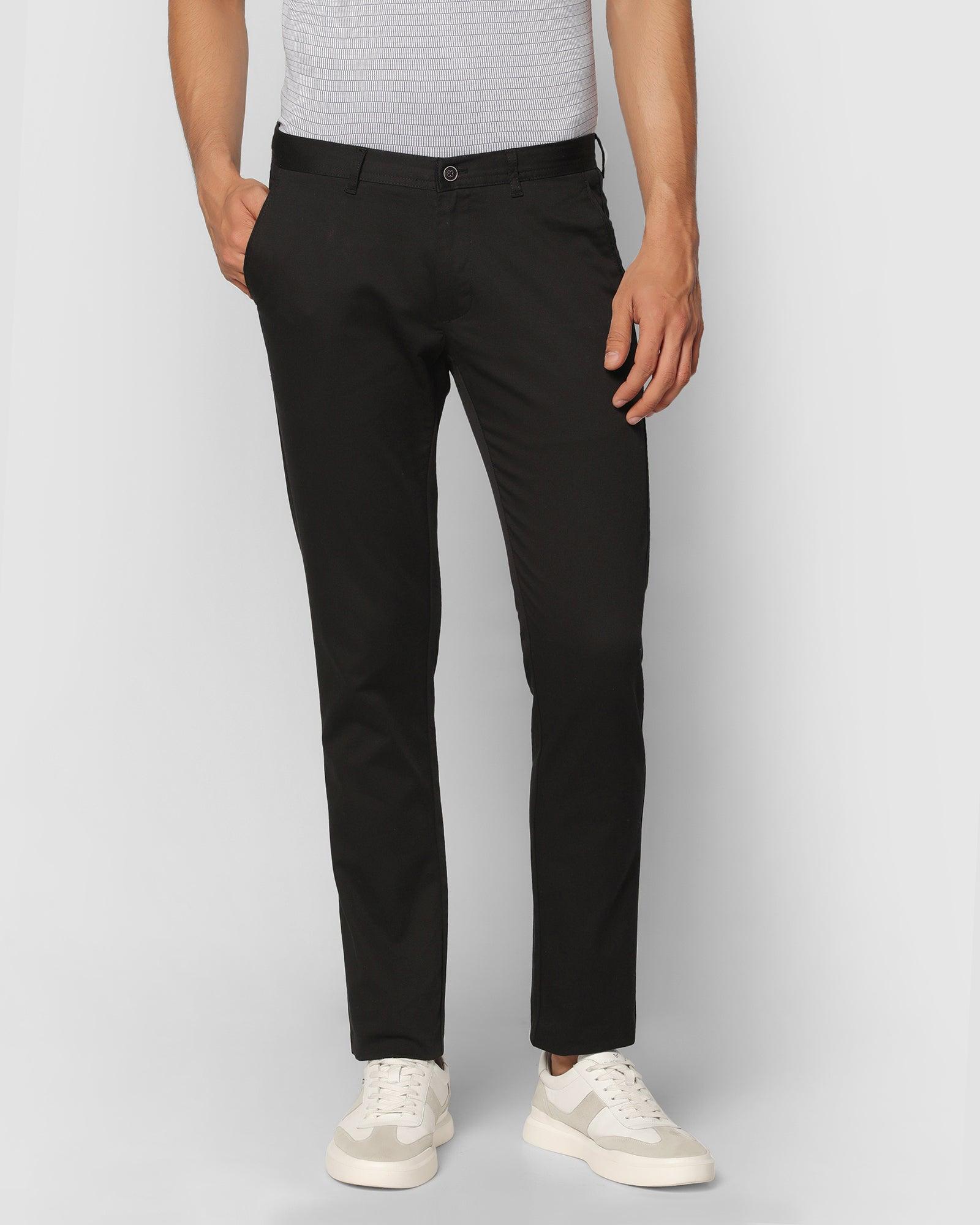 Textured Casual Khakis In Black B-91 (Eve) - Blackberrys