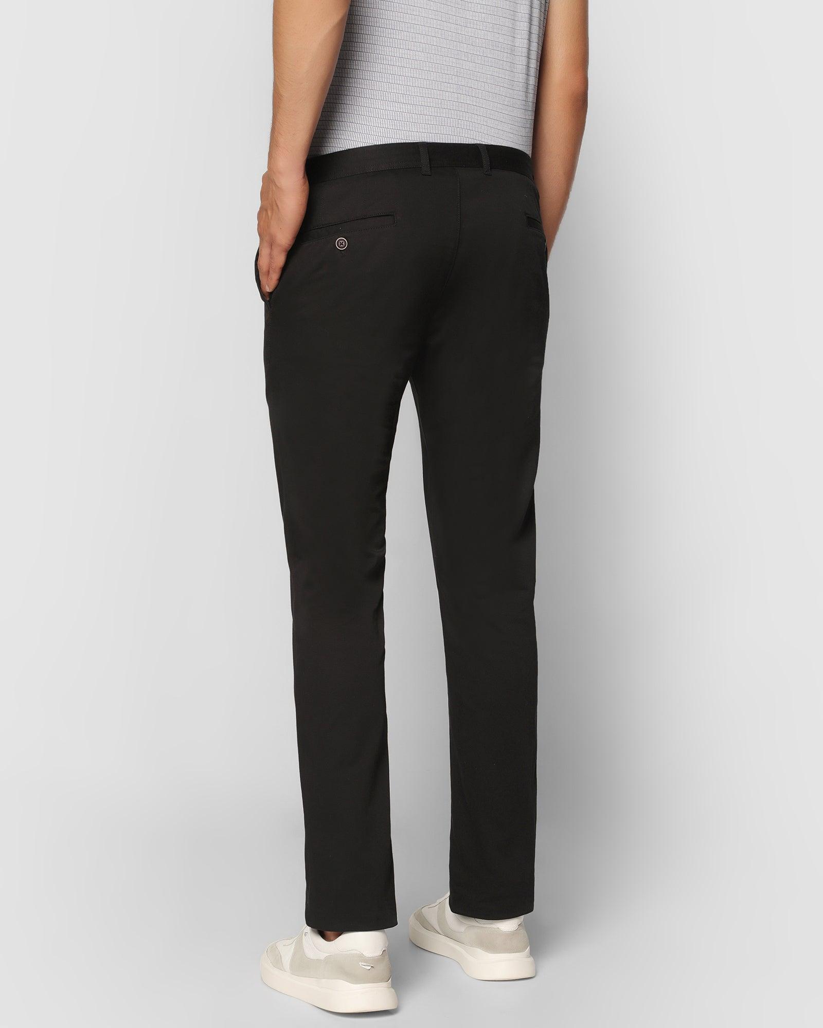 Textured Casual Khakis In Black B-91 (Eve) - Blackberrys