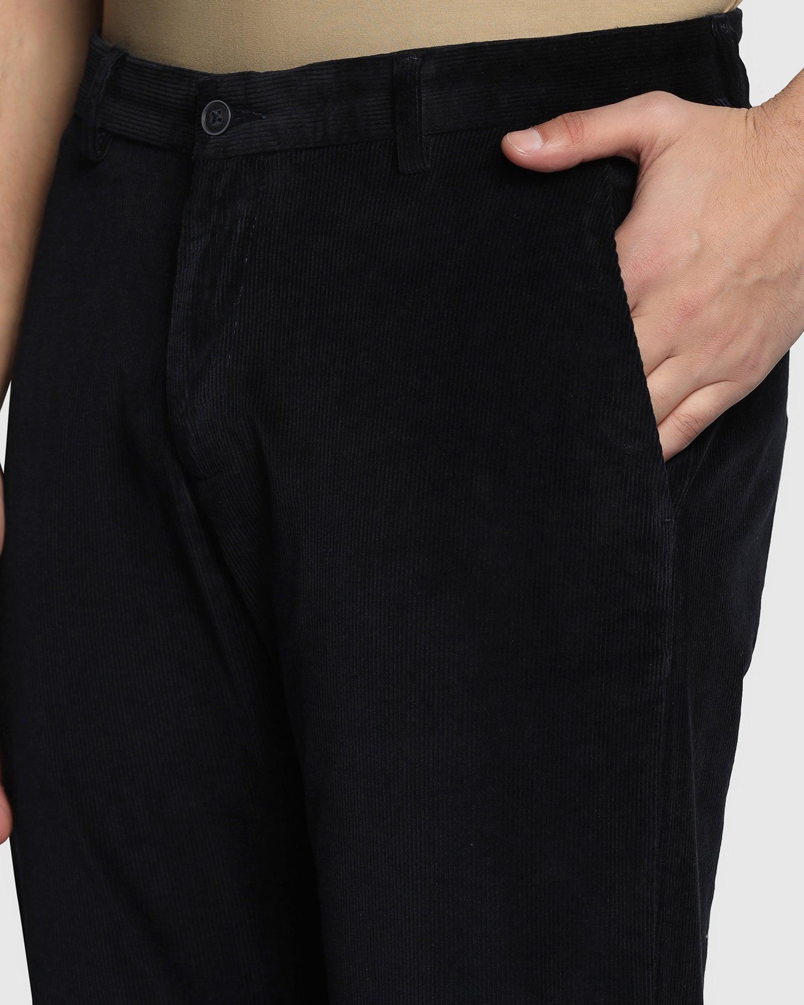 Textured Casual Khakis In Black B-95 (Altos) - Blackberrys
