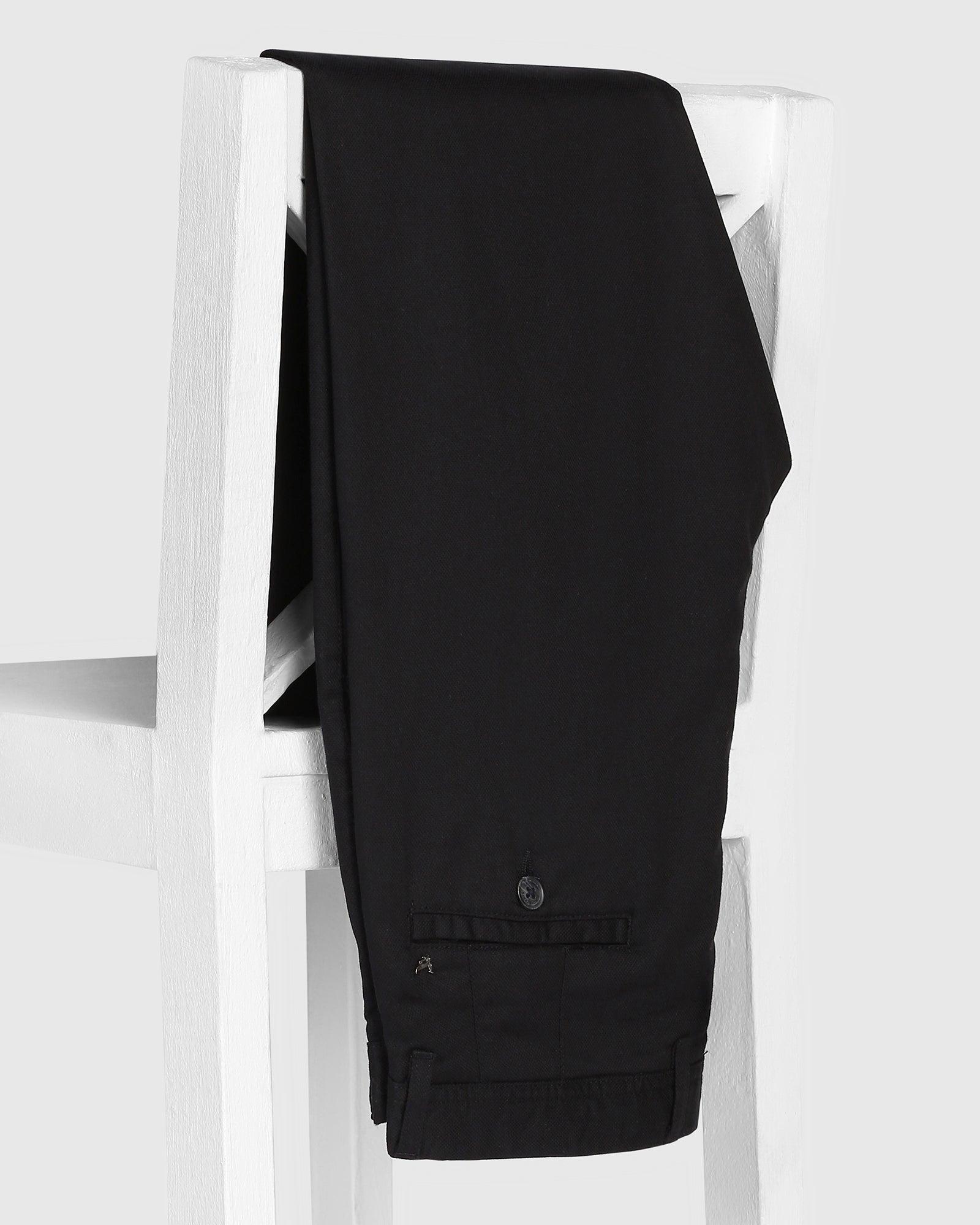 Textured Casual Khakis In Black B-95 (Altos) - Blackberrys