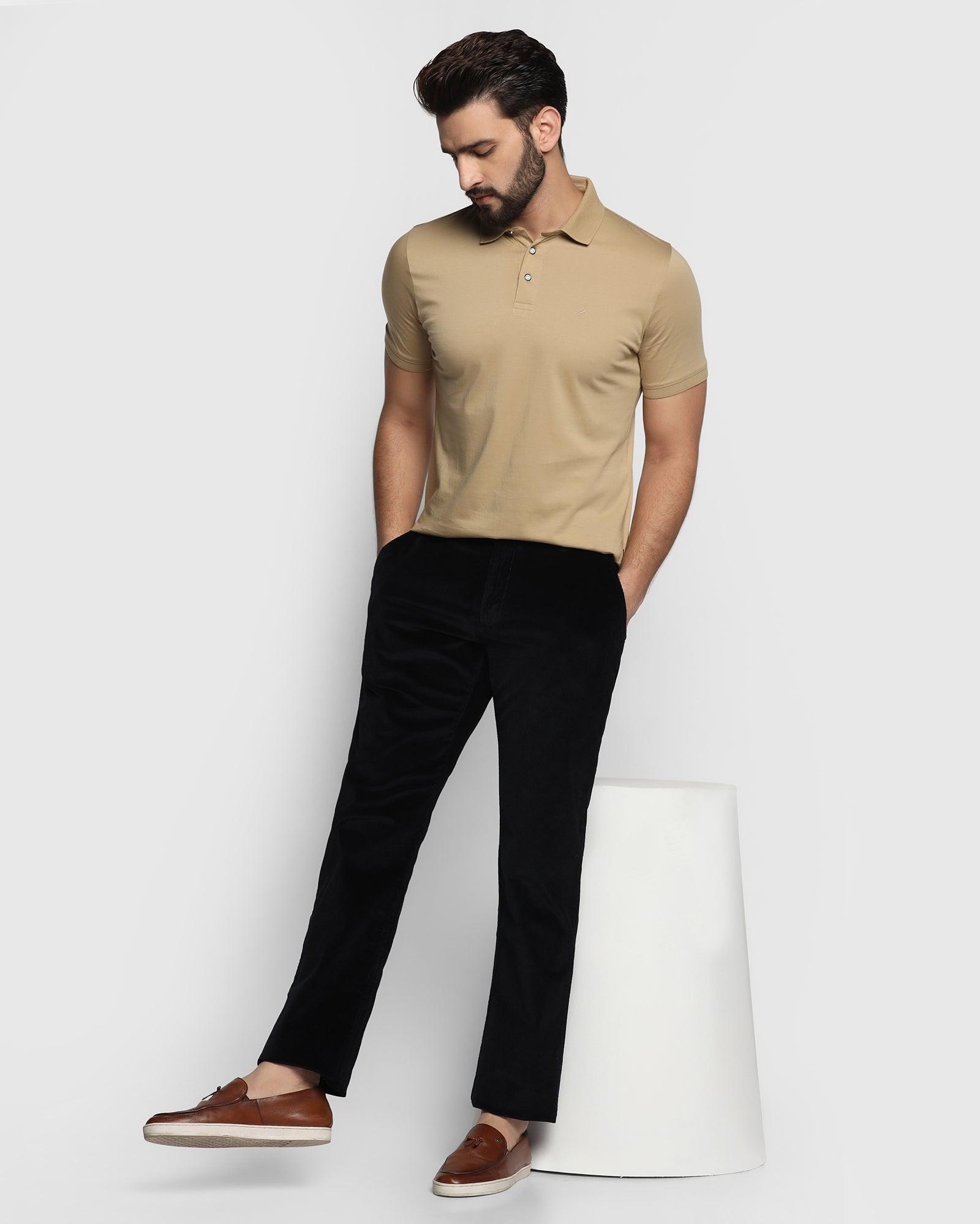 Textured Casual Khakis In Black B-95 (Altos) - Blackberrys