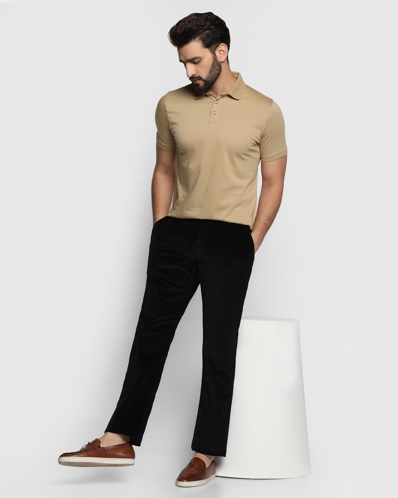 Slim Comfort B-95 Casual Black Textured Khakis - Altos