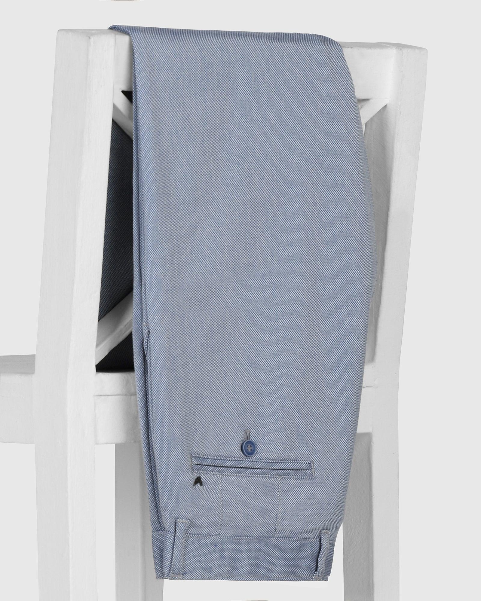 Slim Comfort B-95 Casual Blue Textured Khakis - Beta