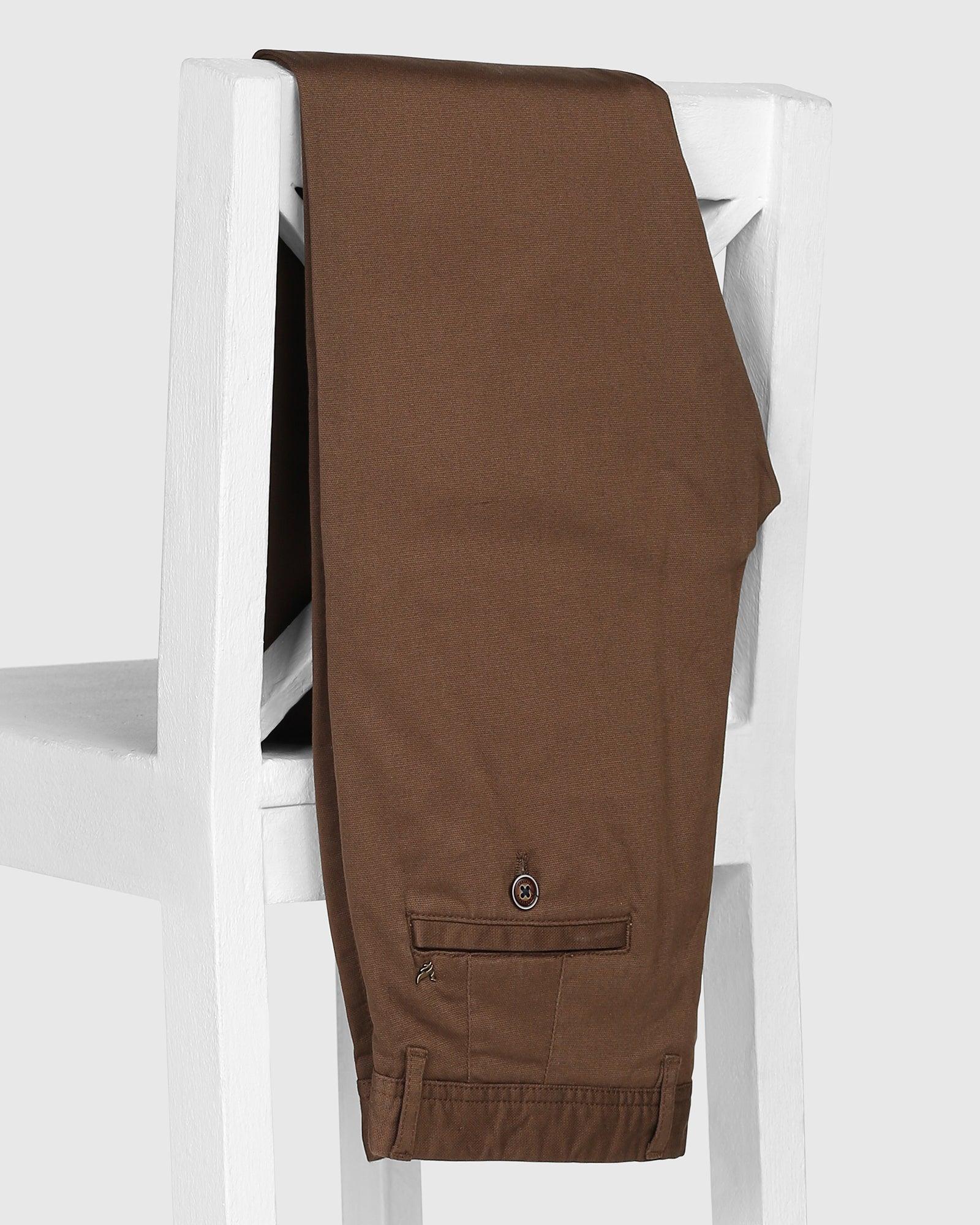 Slim Comfort B-95 Casual Brown Textured Khakis - Emil