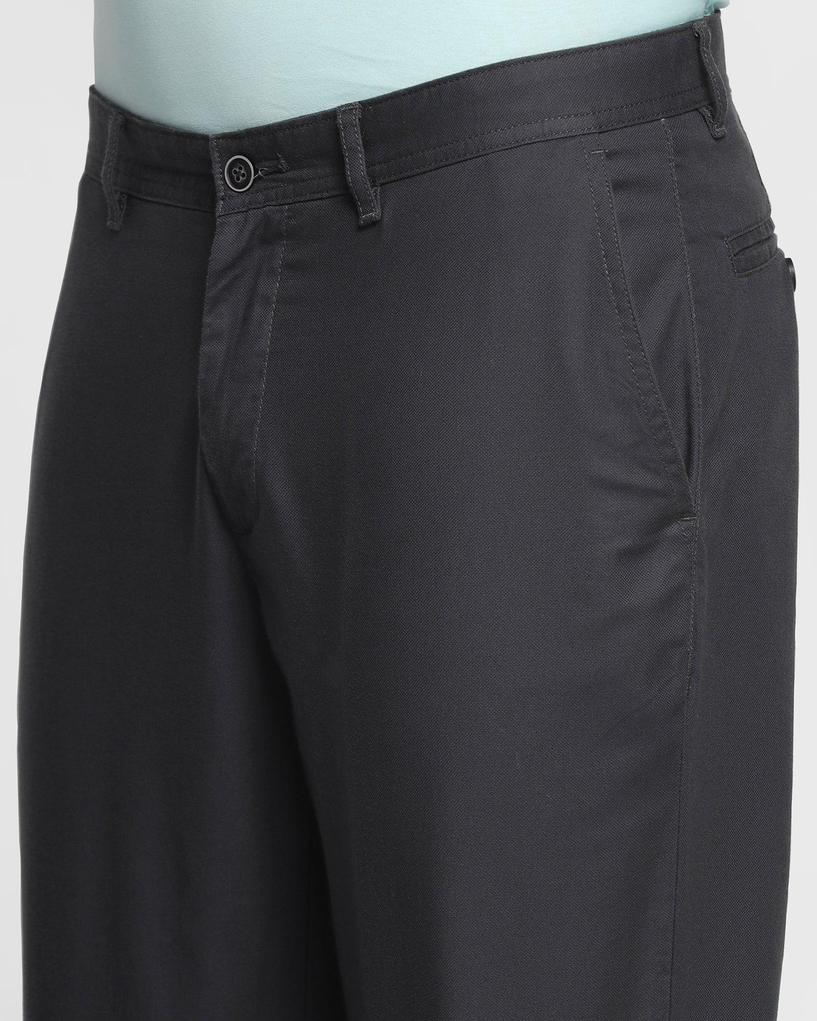 Textured Casual Khakis In Charcoal B-90 (Cratis) - Blackberrys