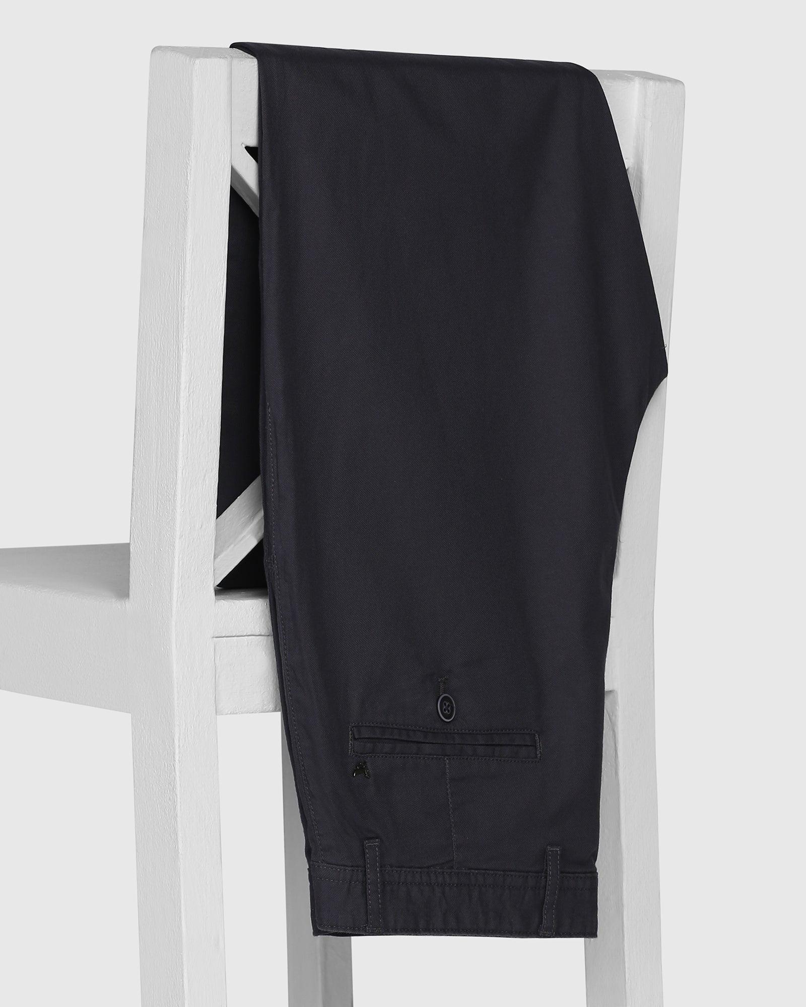 Textured Casual Khakis In Charcoal B-90 (Cratis) - Blackberrys