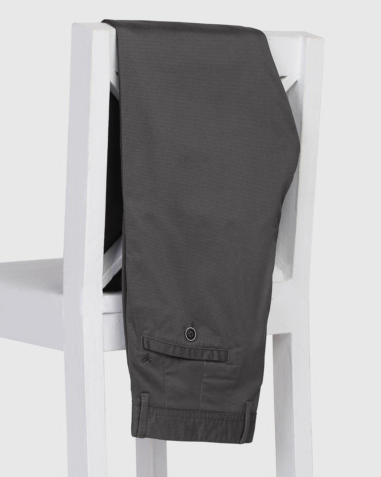Slim Fit B-91 Casual Charcoal Textured Khakis - Bob