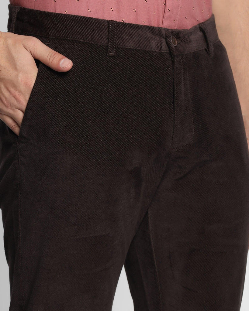 Slim Comfort B-95 Casual Dark Brown Textured Khakis - Jacob