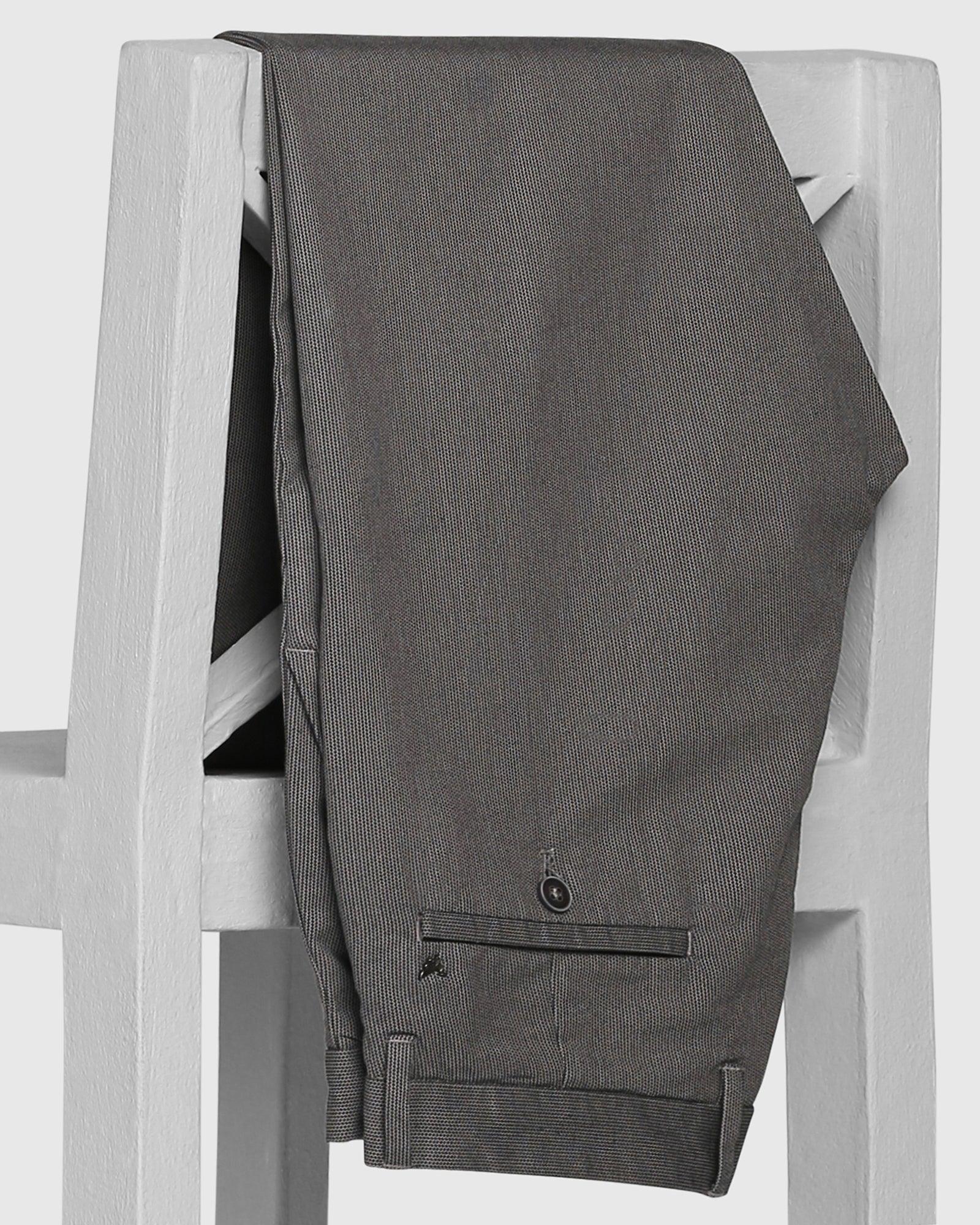 Slim Comfort B-95 Casual Dark Grey Textured Khakis - Alpha