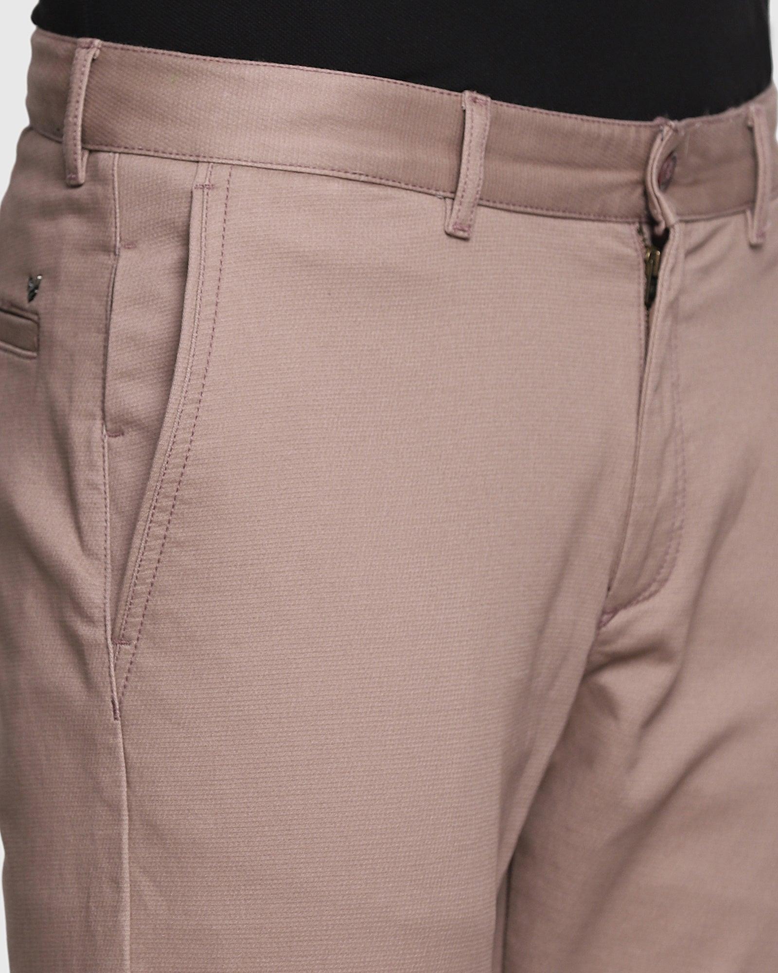 Slim Comfort B-95 Casual Dusty Pink Textured Khakis - Segue