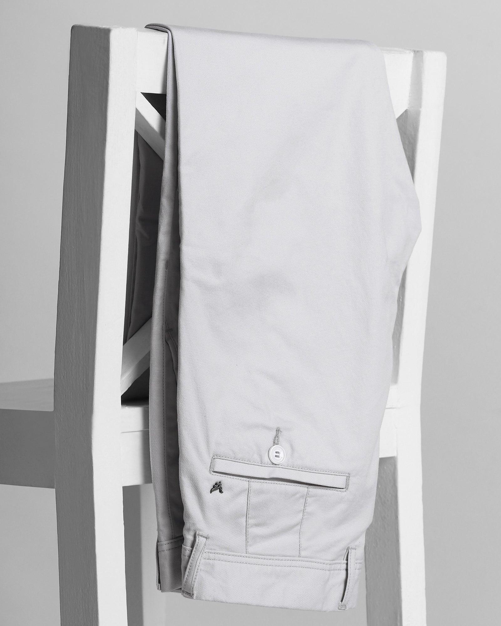 Slim Fit B-91 Casual Grey Textured Khakis - Altis