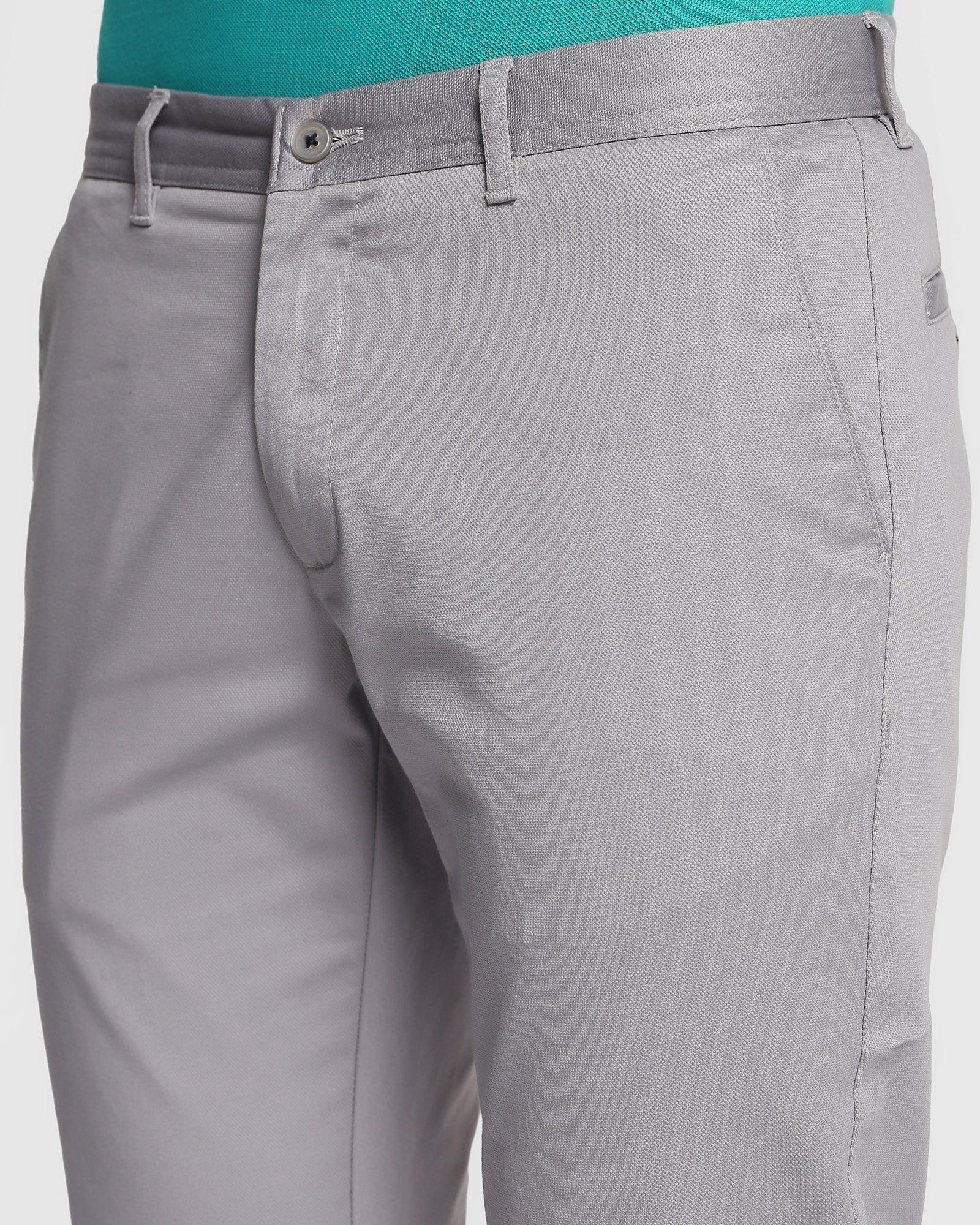 Slim Fit B-91 Casual Grey Textured Khakis - Eve
