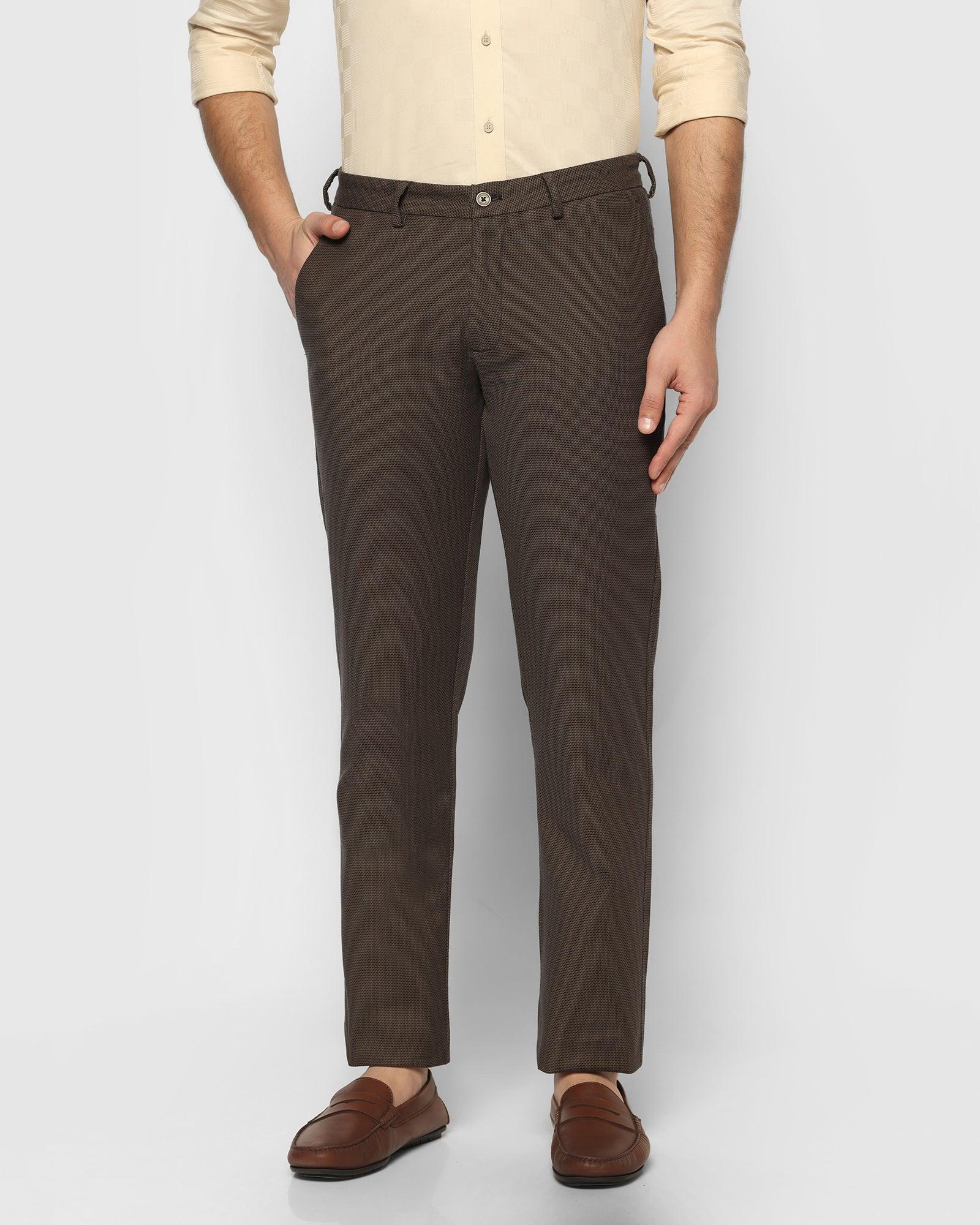 Textured Casual Khakis In Khaki B-95 (Ted) - Blackberrys