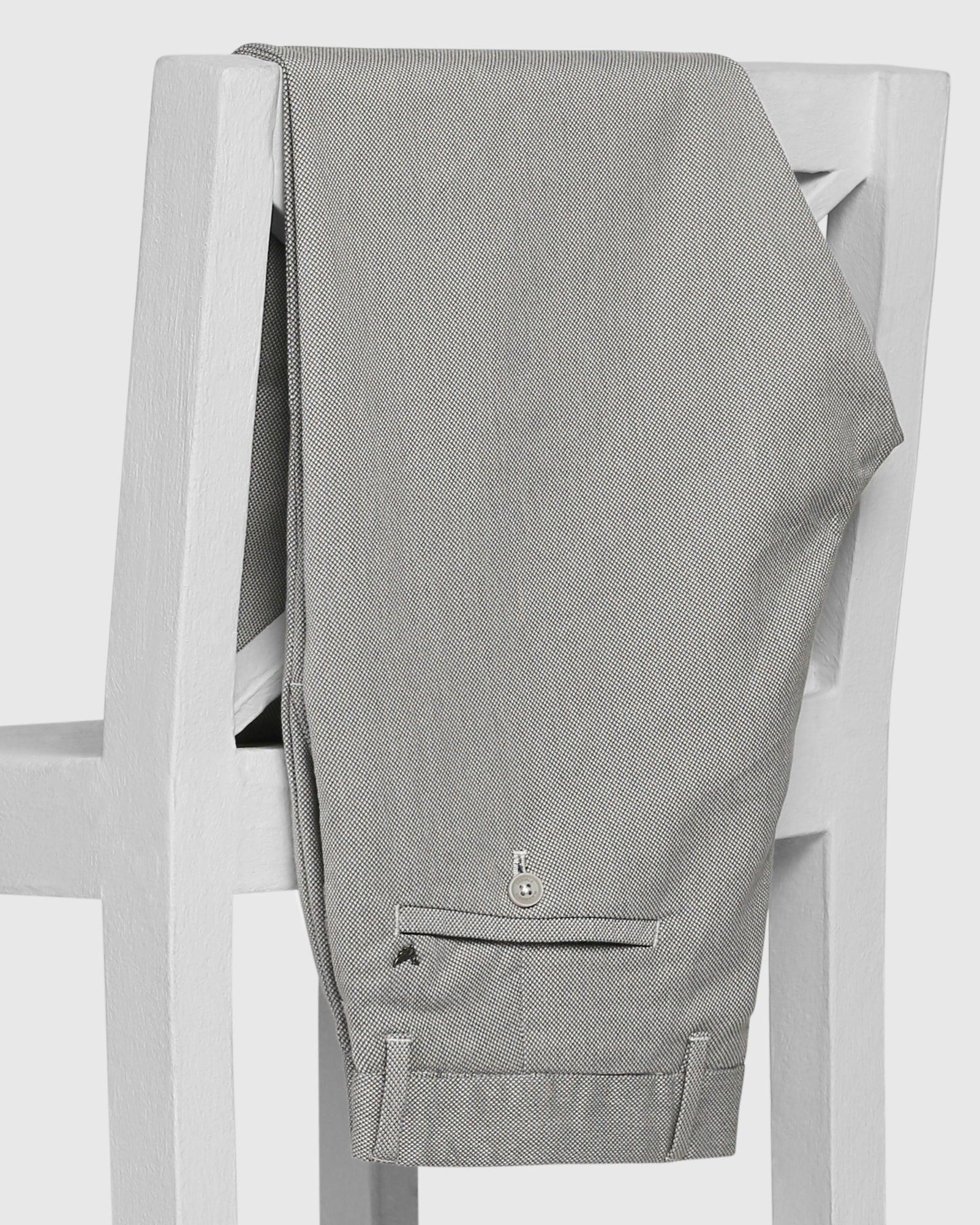 Slim Fit B-91 Casual Light Grey Textured Khakis - Gama