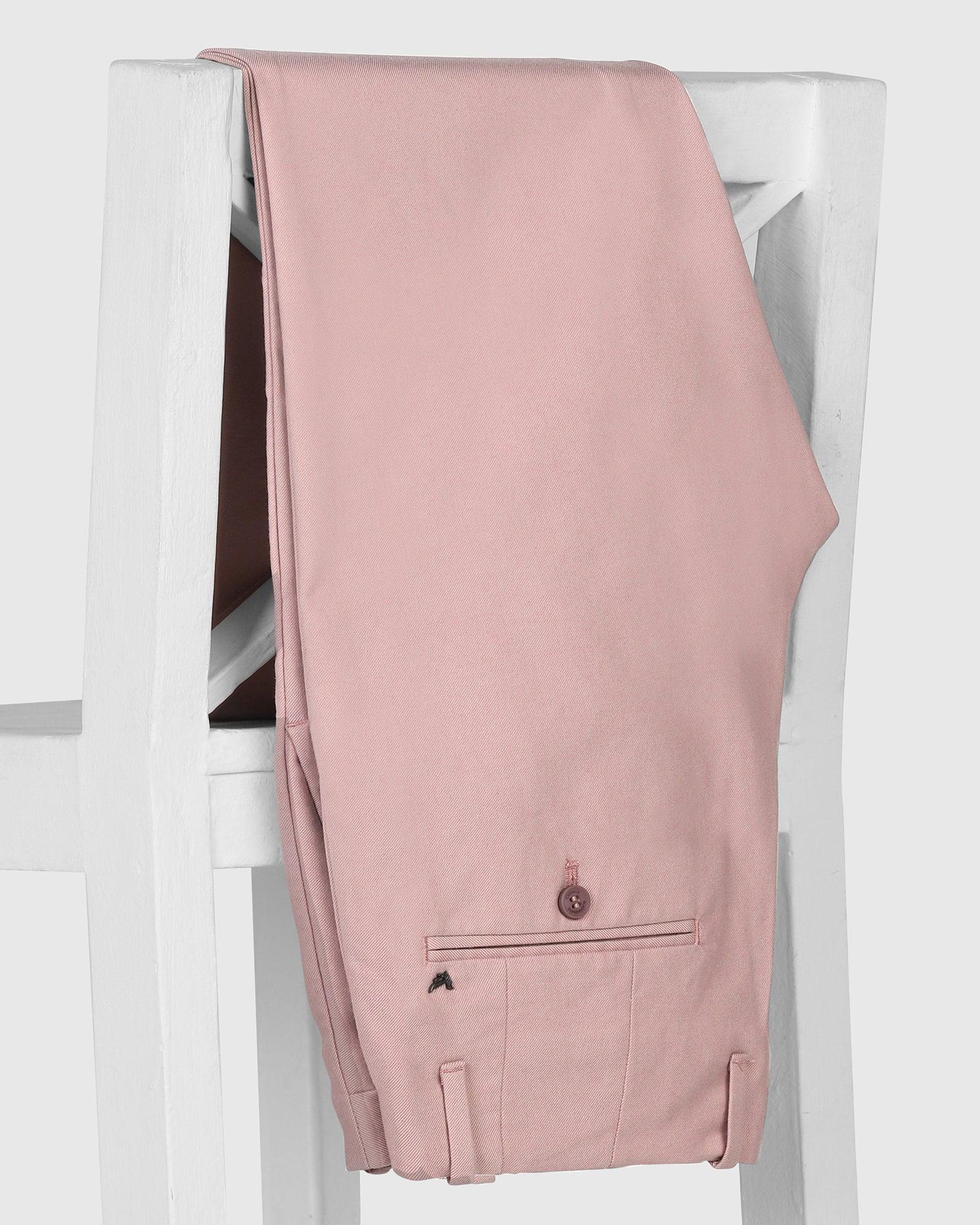 Slim Comfort B-95 Casual Light Pink Textured Khakis - Lotus