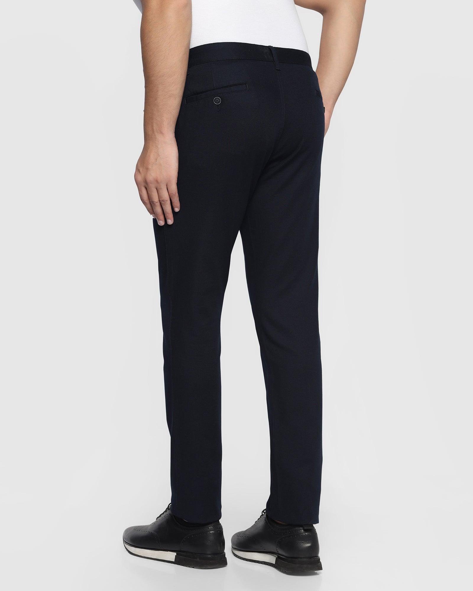 Slim Fit B-91 Casual Navy Textured Khakis - Duncan