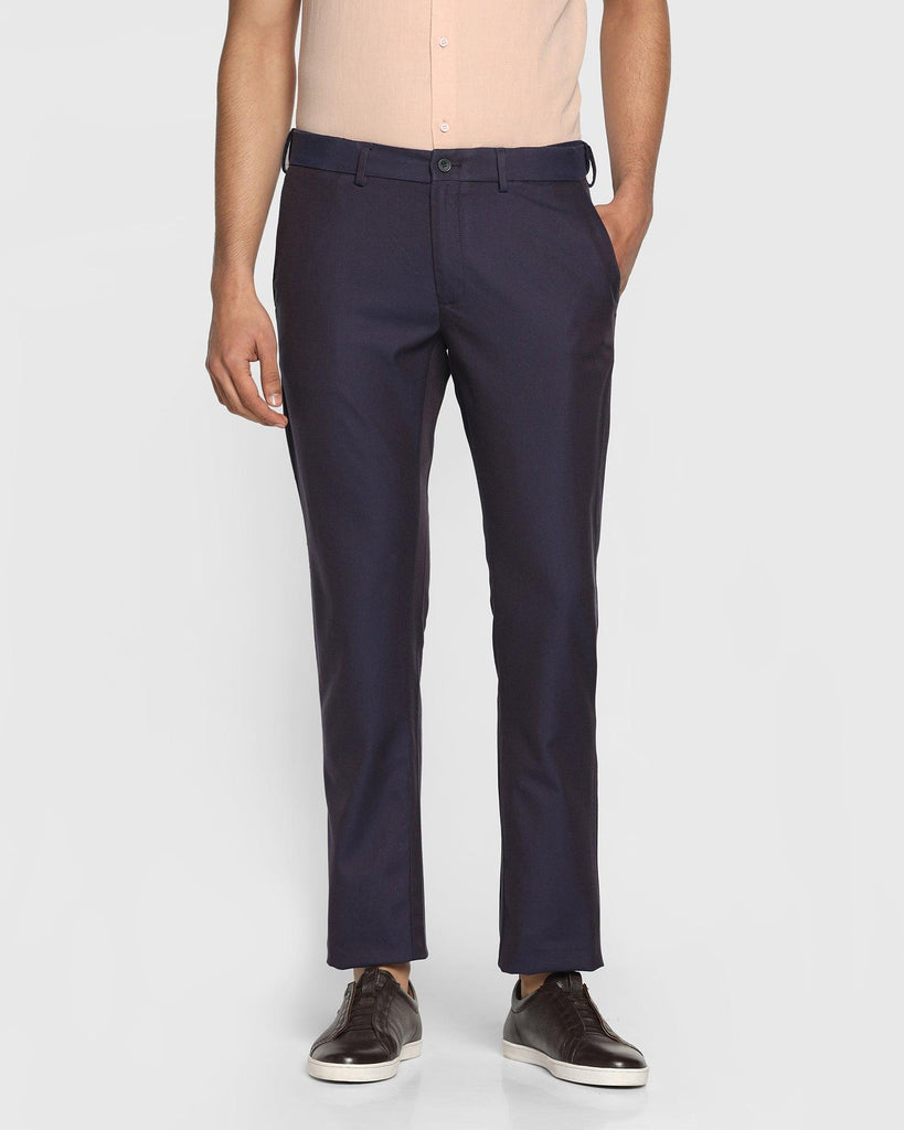 Slim Comfort B-95 Casual Navy Textured Khakis - Clad