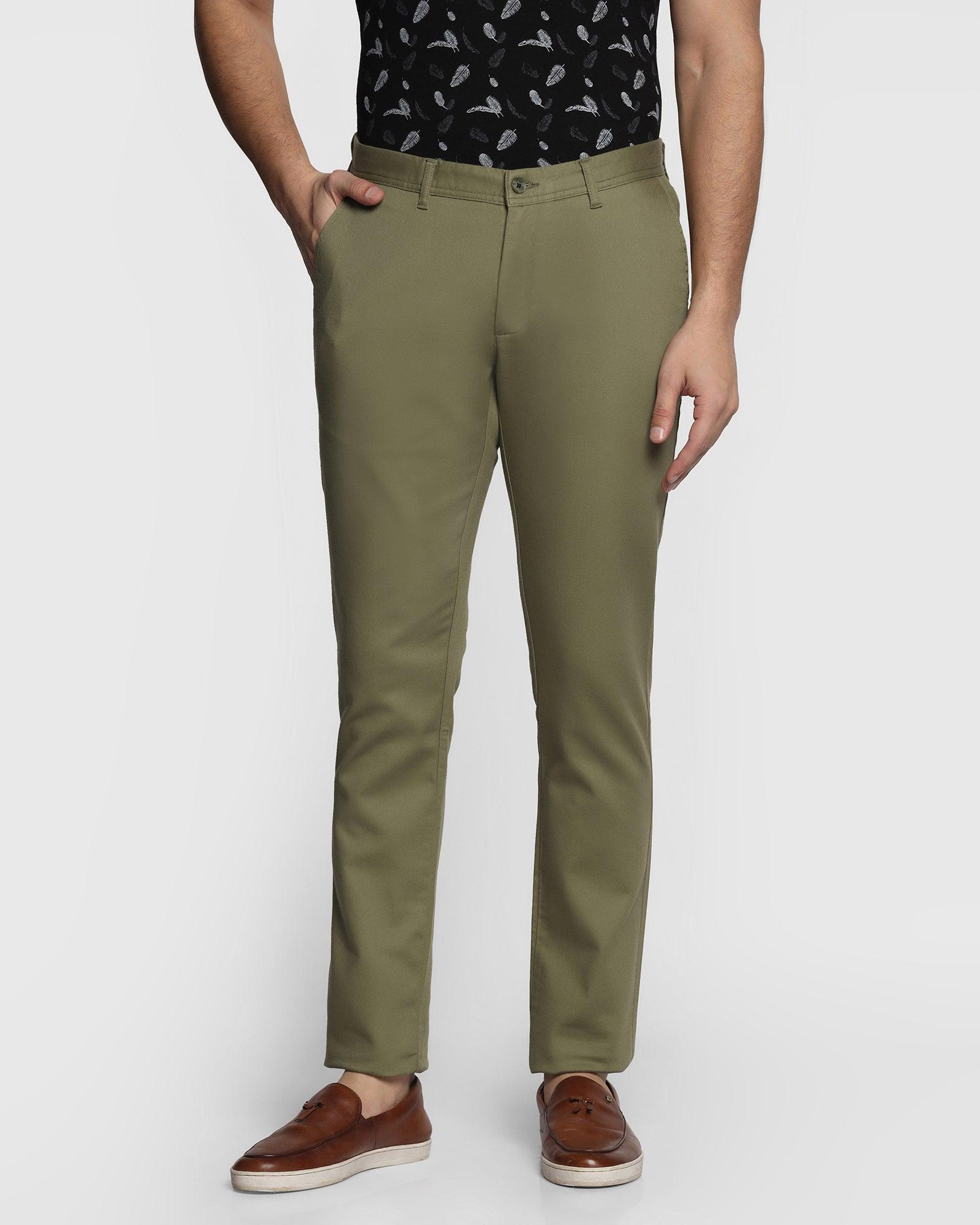 Textured Casual Khakis In Olive B-91 (Altos) - Blackberrys