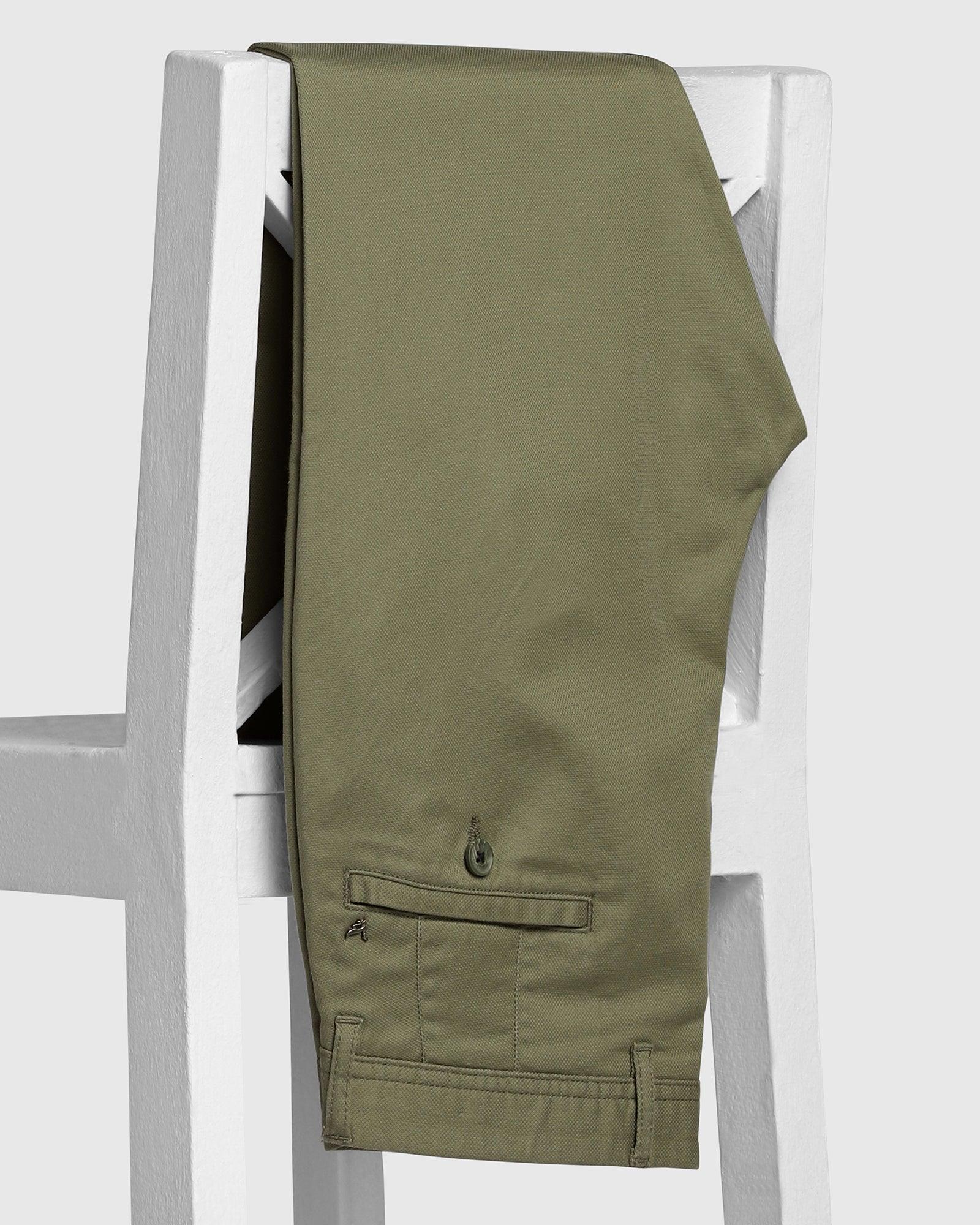Textured Casual Khakis In Olive B-91 (Altos) - Blackberrys