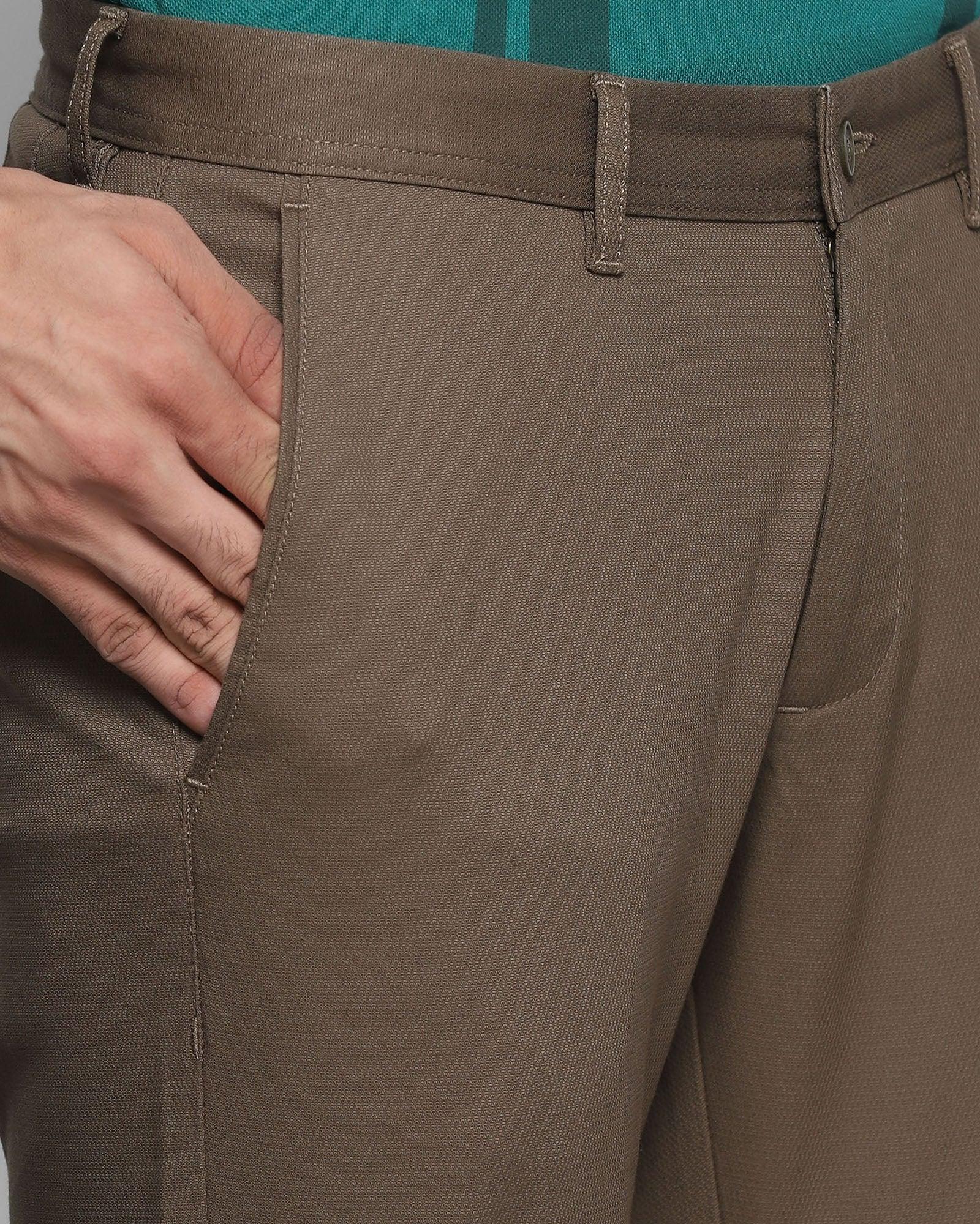 Slim Fit B-91 Casual Olive Textured Khakis - Dan