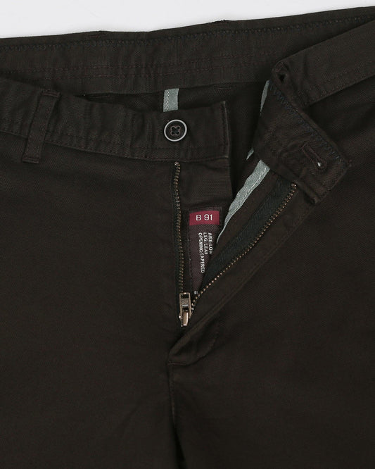 Slim Fit B-91 Casual Olive Textured Khakis - Eve