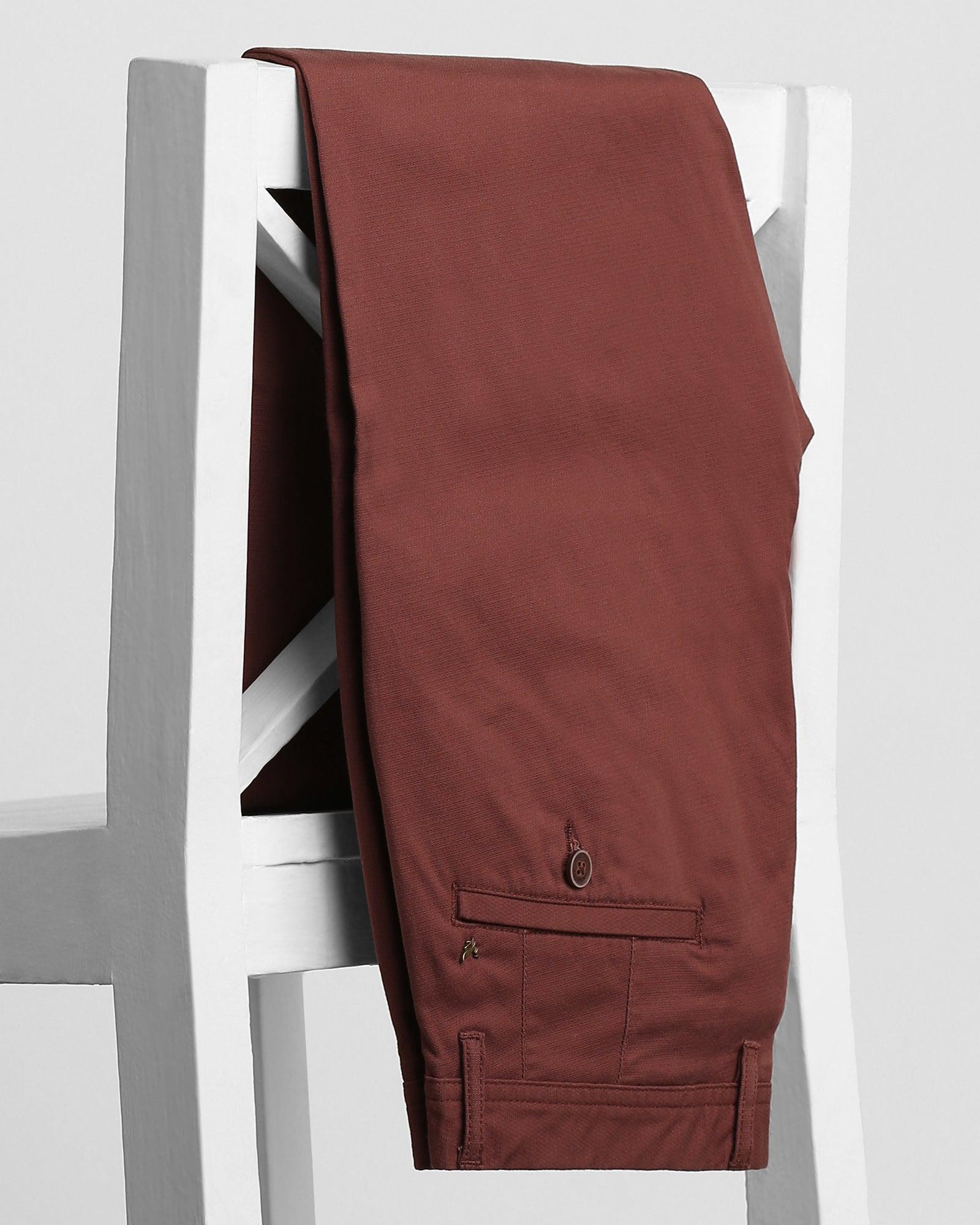 Slim Fit B-91 Casual Rust Textured Khakis - Dan