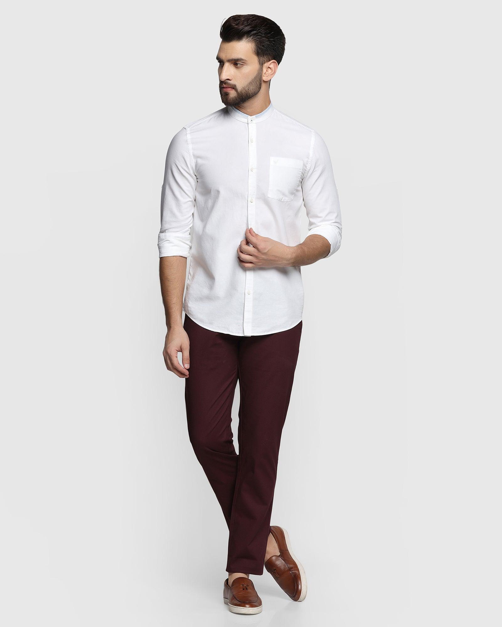 Slim Fit B-91 Casual Wine Textured Khakis - Aiden