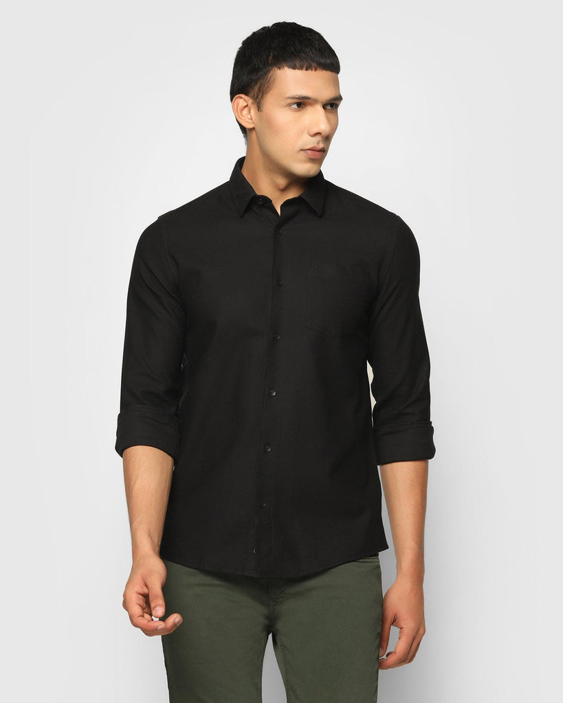 Casual Black Textured Shirt - Tyler