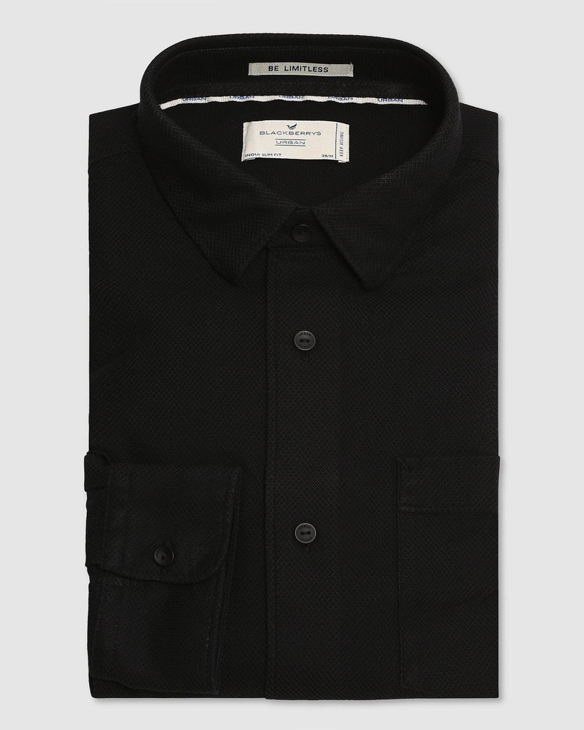 Casual Black Textured Shirt - Tyler