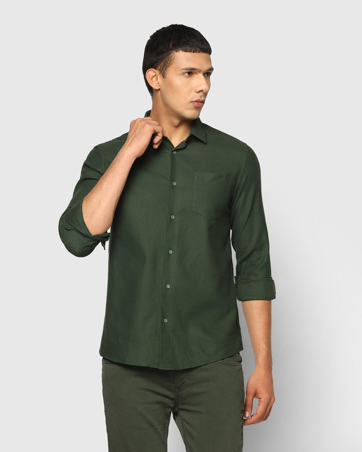 Casual Green Textured Shirt - Tyler