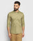 Casual Olive Textured Shirt - Bice