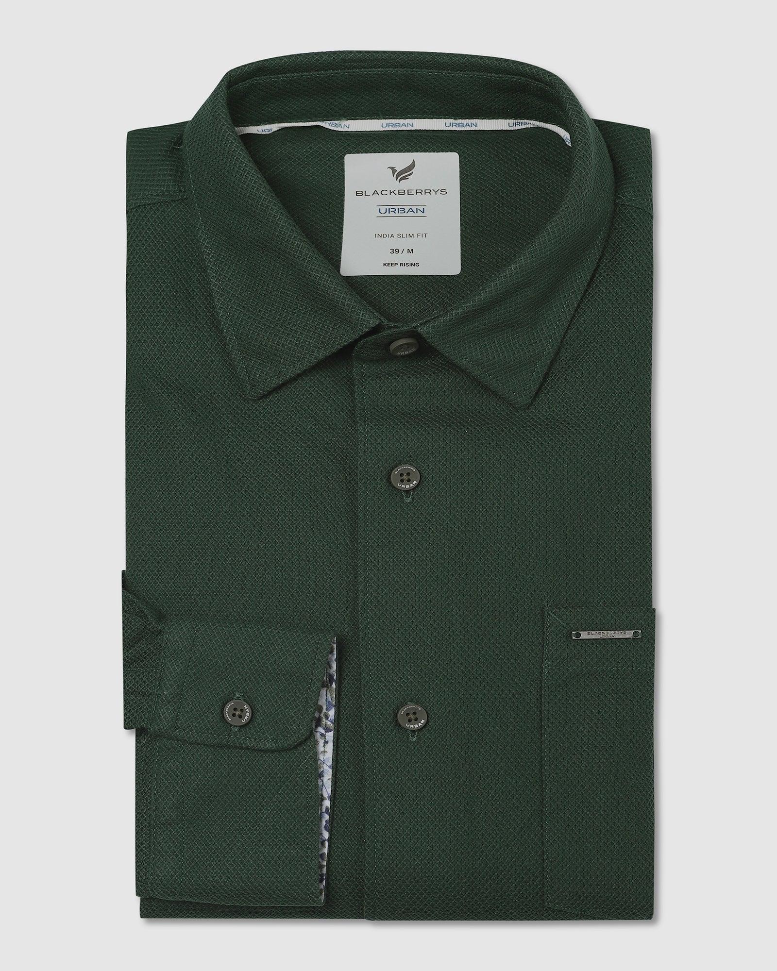 Casual Olive Textured Shirt - Tyler