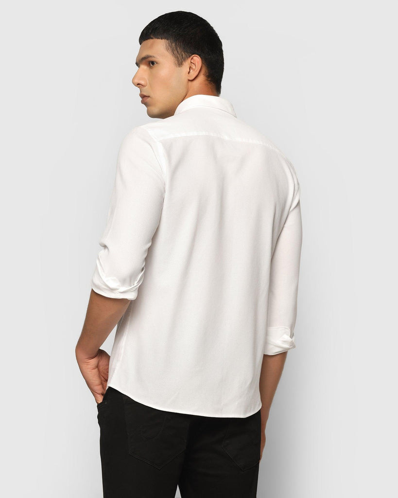 Casual White Textured Shirt - Tyler