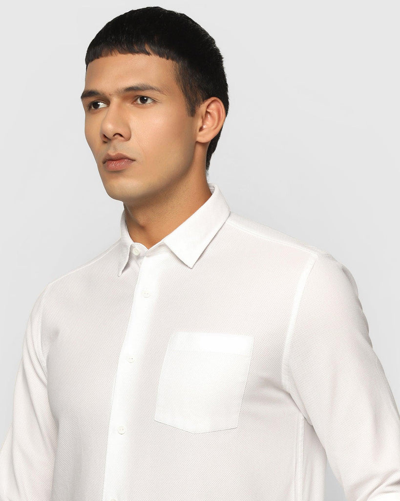 Casual White Textured Shirt - Tyler