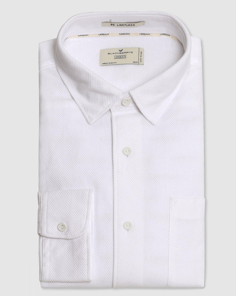 Casual White Textured Shirt - Tyler